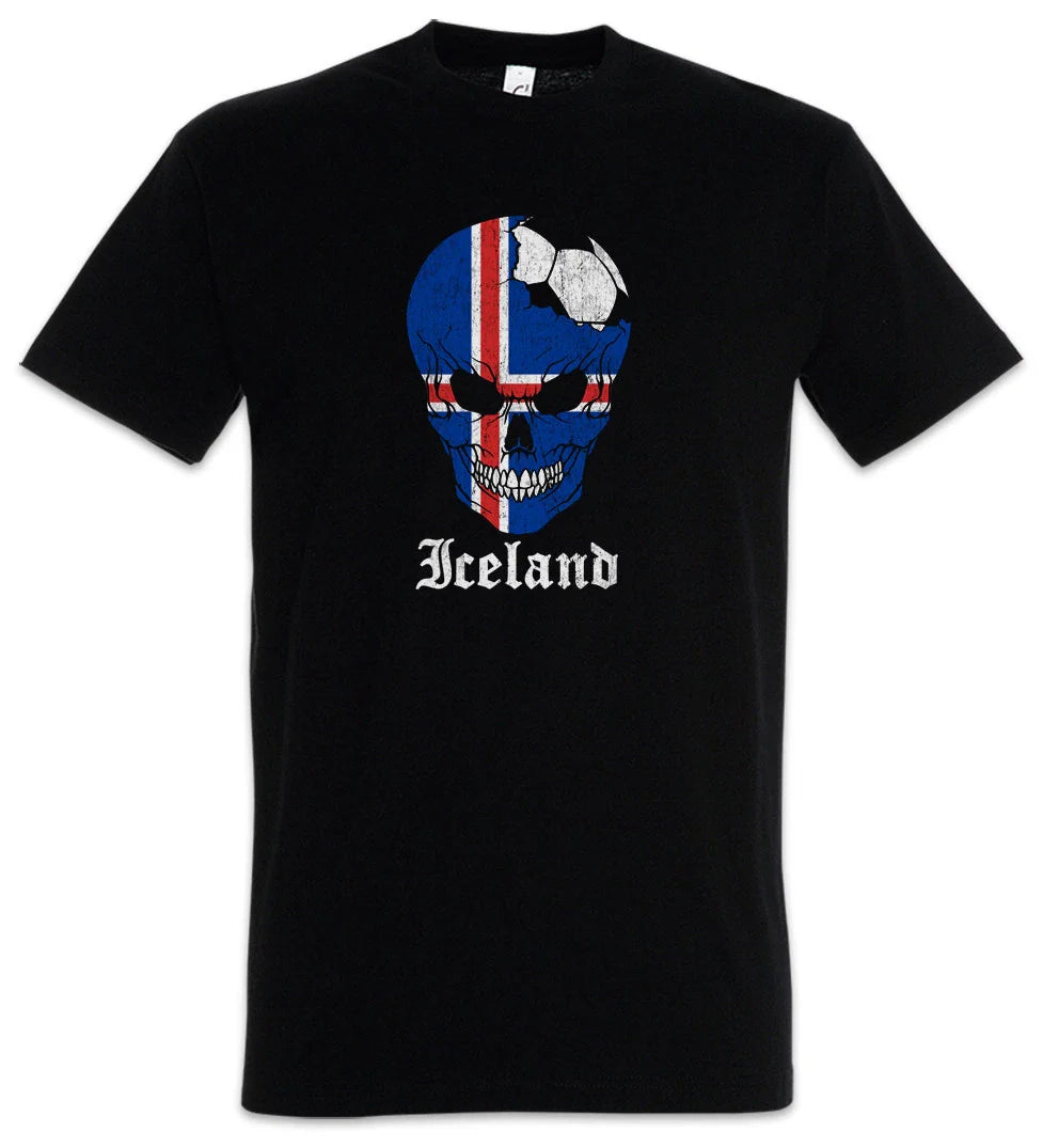 Iceland Football Skull I T-Shirt icelandic Soccer Flag Banner World Championship Unisex T-shirt, Sweatshirt, Hoodie, Long Sleeve Tee - T-Shirt, Sweatshirt, Hoodie