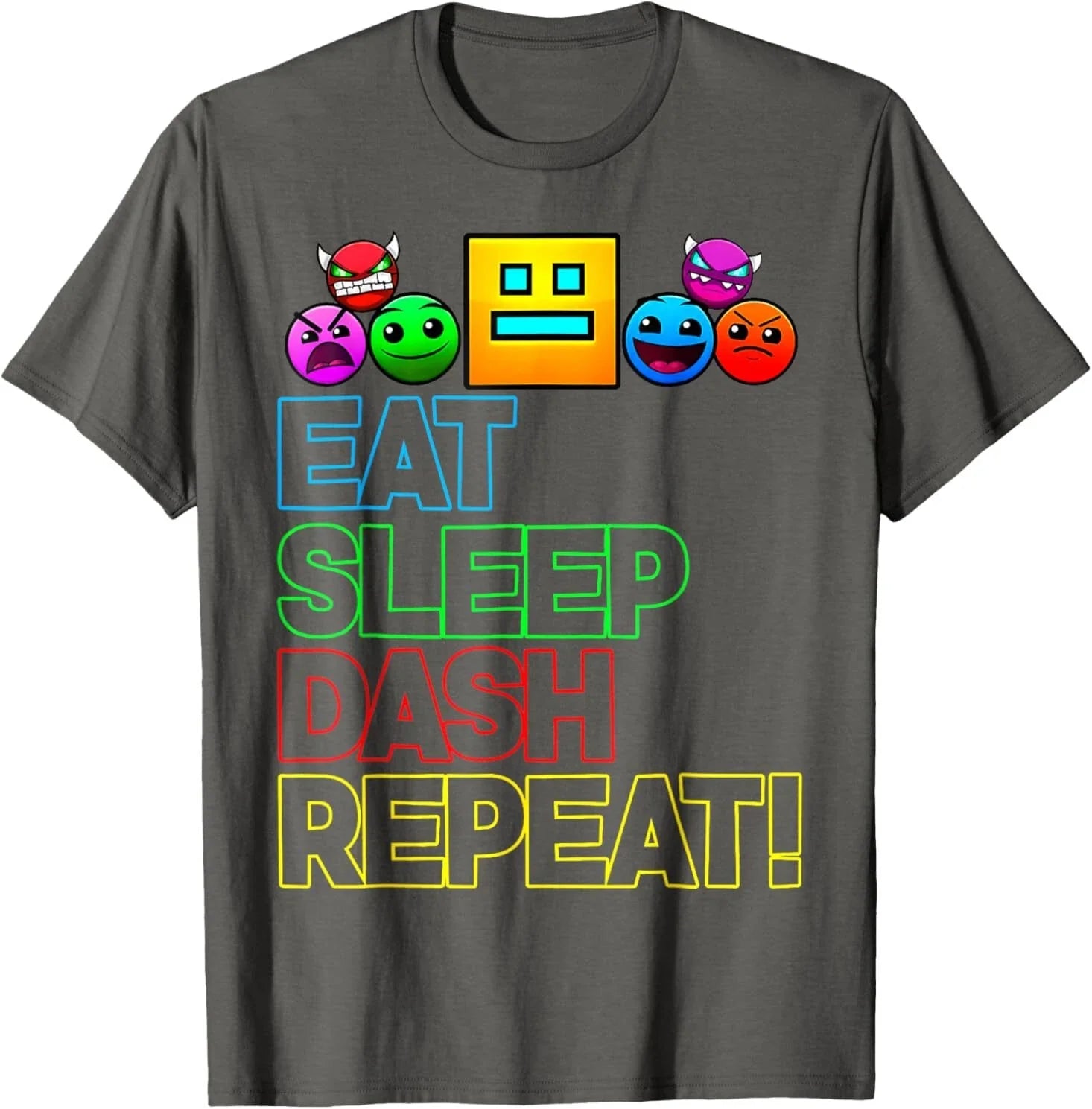 Eat Sleep Dash Repeat Video Game Geometry Video Gamer Lover T-Shirt Unisex T-shirt, Sweatshirt, Hoodie, Long Sleeve Tee - T-Shirt, Sweatshirt, Hoodie