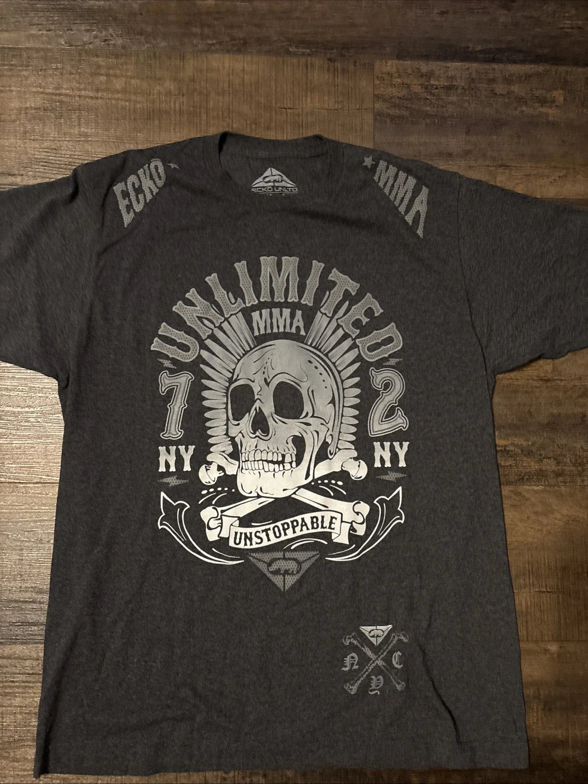 y2k Ecko Unltd Skull Graphic MMA Short Sleeve Mens Large Skate Grunge T-shirt Unisex T-shirt, Sweatshirt, Hoodie, Long Sleeve Tee - T-Shirt, Sweatshirt, Hoodie