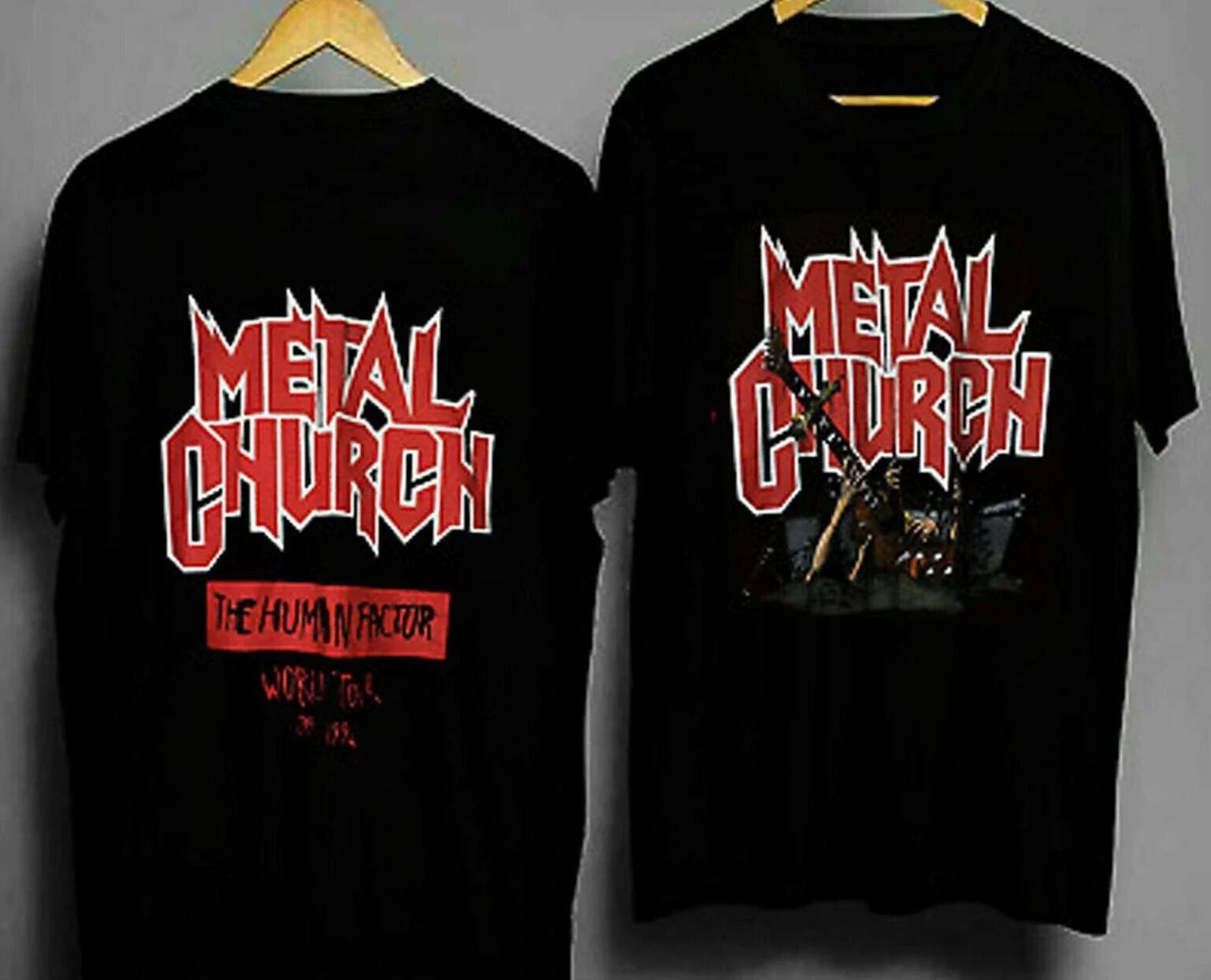 Mike Howe Metal Church The Human Factor Tour Vintage 90s T Shirt Unisex T-shirt, Sweatshirt, Hoodie, Long Sleeve Tee - T-Shirt, Sweatshirt, Hoodie