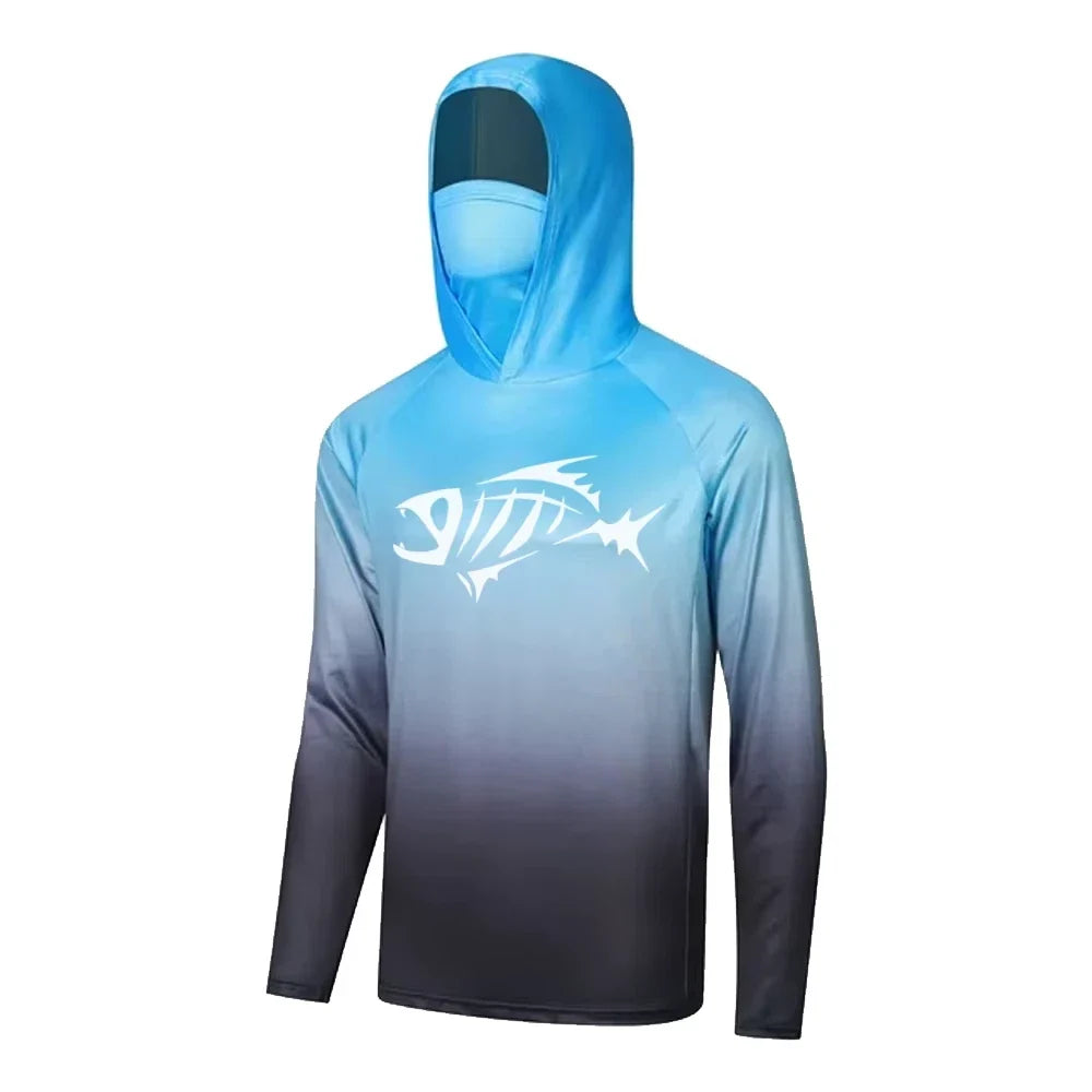 Fishing Hoodie Shirts with Mask UV Neck Gaiter Fishing Clothing Men'S Long Sleev Unisex T-shirt, Sweatshirt, Hoodie, Long Sleeve Tee - T-Shirt, Sweatshirt, Hoodie