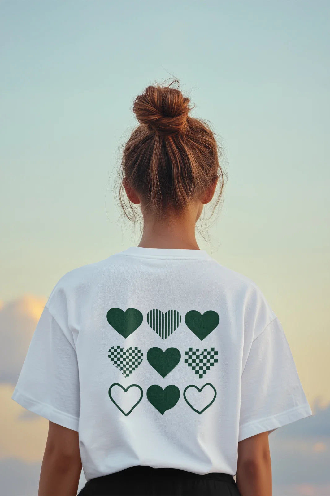 Show off your unique style with this modern heart pattern T-shirt featuring nine Unisex T-shirt, Sweatshirt, Hoodie, Long Sleeve Tee - T-Shirt, Sweatshirt, Hoodie
