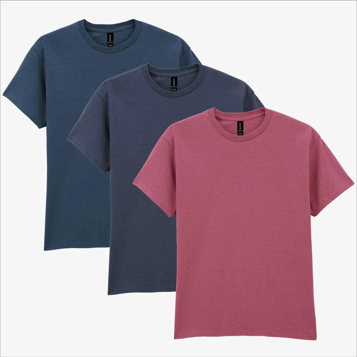 Gildan Ultra Cotton T-Shirt 3 Pack | Mens Heather Collection Plain Colours Unisex T-shirt, Sweatshirt, Hoodie, Long Sleeve Tee - T-Shirt, Sweatshirt, Hoodie