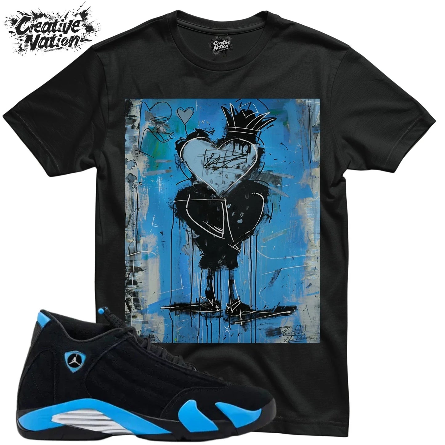 Shirt To Match 14 Black Blue Unisex Tee Sneaker Shirt Heart Shirt Sneaker Tee Unisex T-shirt, Sweatshirt, Hoodie, Long Sleeve Tee - T-Shirt, Sweatshirt, Hoodie