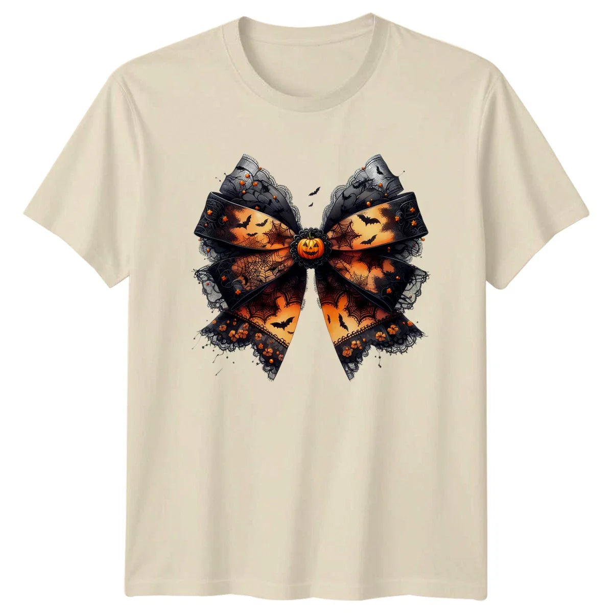Halloween Spooky Bow Graphic Unisex Mens Womens Tee Jack O Lantern Bats Unisex T-shirt, Sweatshirt, Hoodie, Long Sleeve Tee - T-Shirt, Sweatshirt, Hoodie