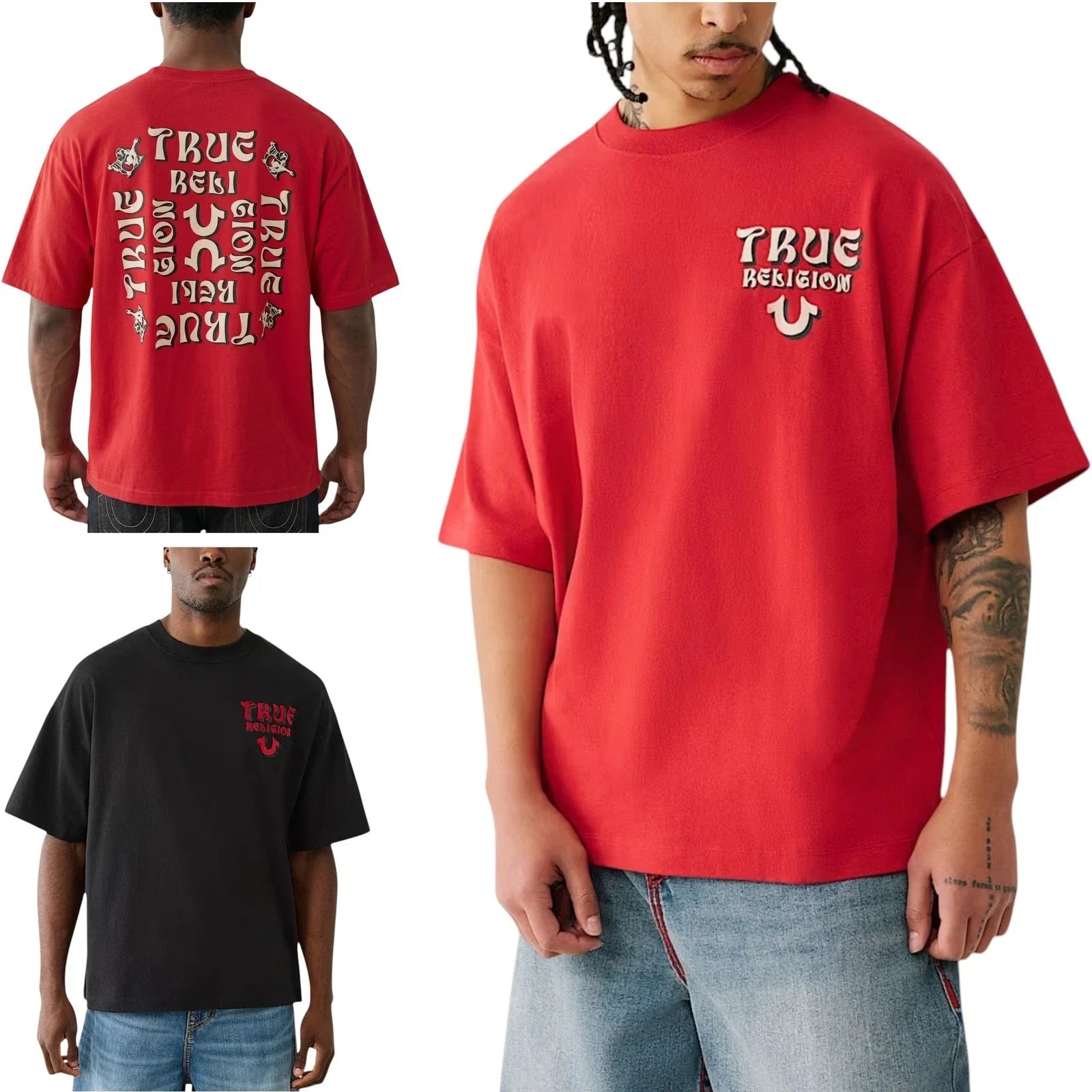True Religion 109297 Mens T Shirts Short Sleeve Pullover Casual Cotton Top Unisex T-shirt, Sweatshirt, Hoodie, Long Sleeve Tee - T-Shirt, Sweatshirt, Hoodie