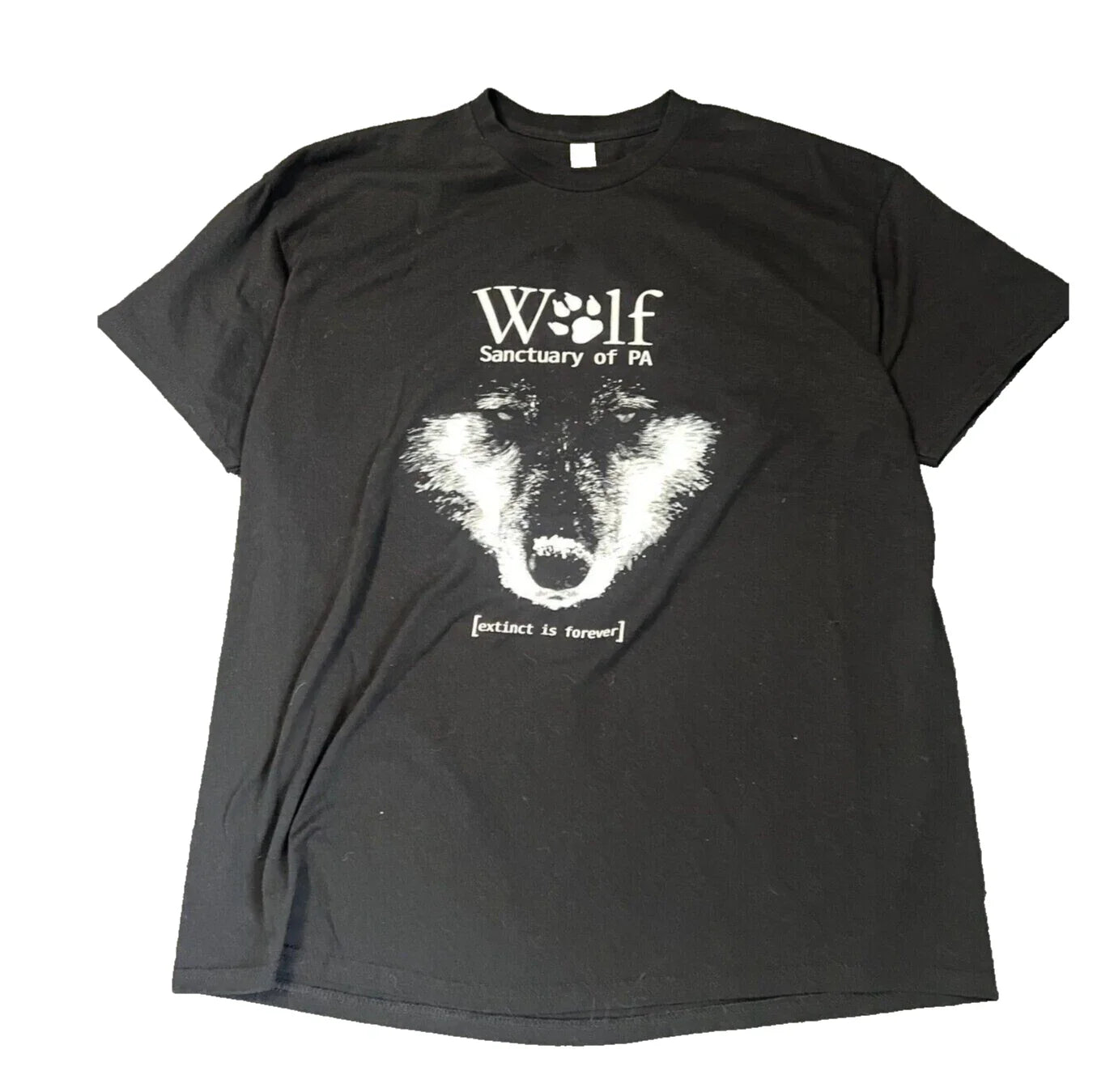 Wolf Sanctuary Shirt Mens Extra Large Black Short Sleeve Graphic Print Y2K EUC Unisex T-shirt, Sweatshirt, Hoodie, Long Sleeve Tee - T-Shirt, Sweatshirt, Hoodie