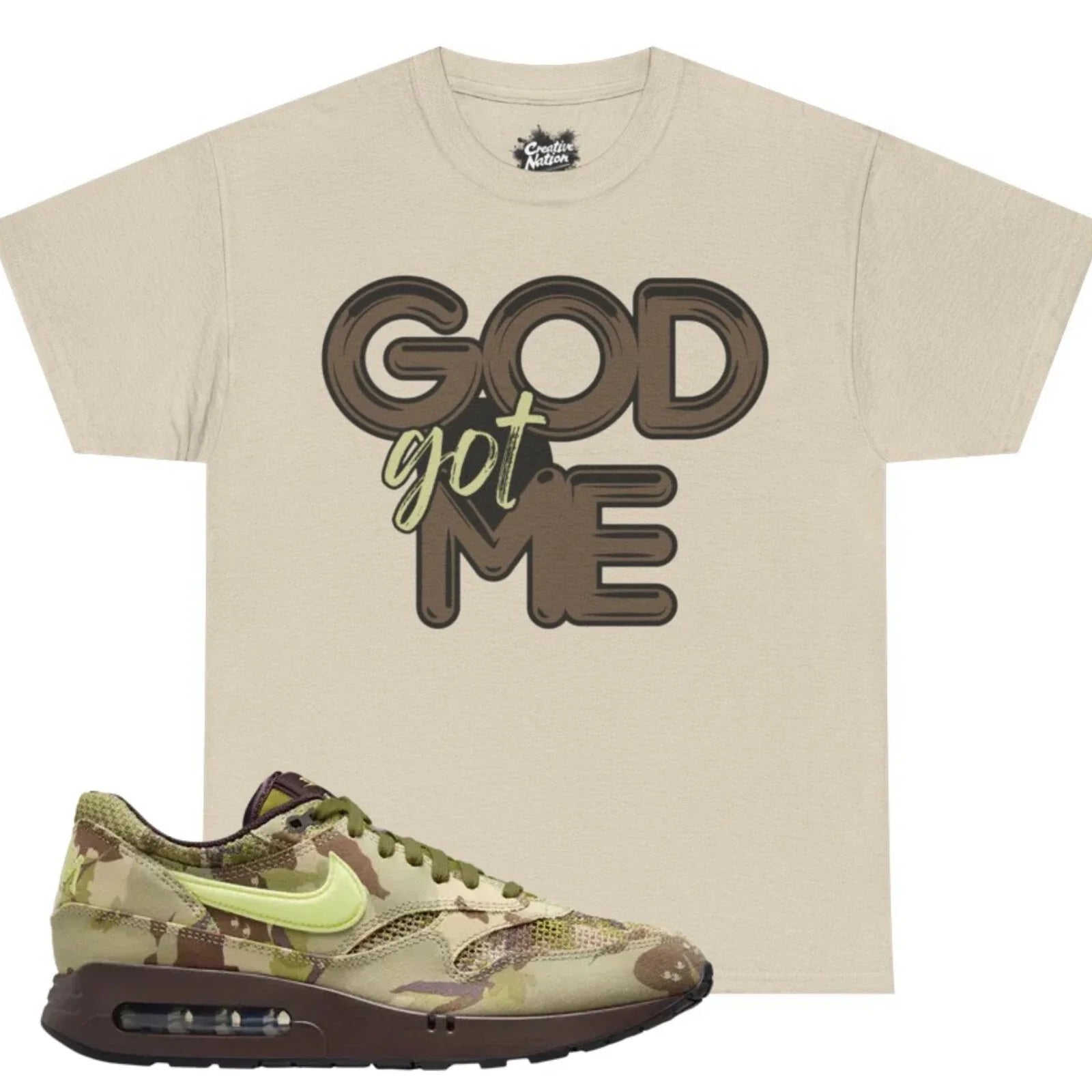 Shirt To Match Air Max 1 '86 OG Camo Light Lemon Twist Unisex Tee GOD Shirt Unisex T-shirt, Sweatshirt, Hoodie, Long Sleeve Tee - T-Shirt, Sweatshirt, Hoodie