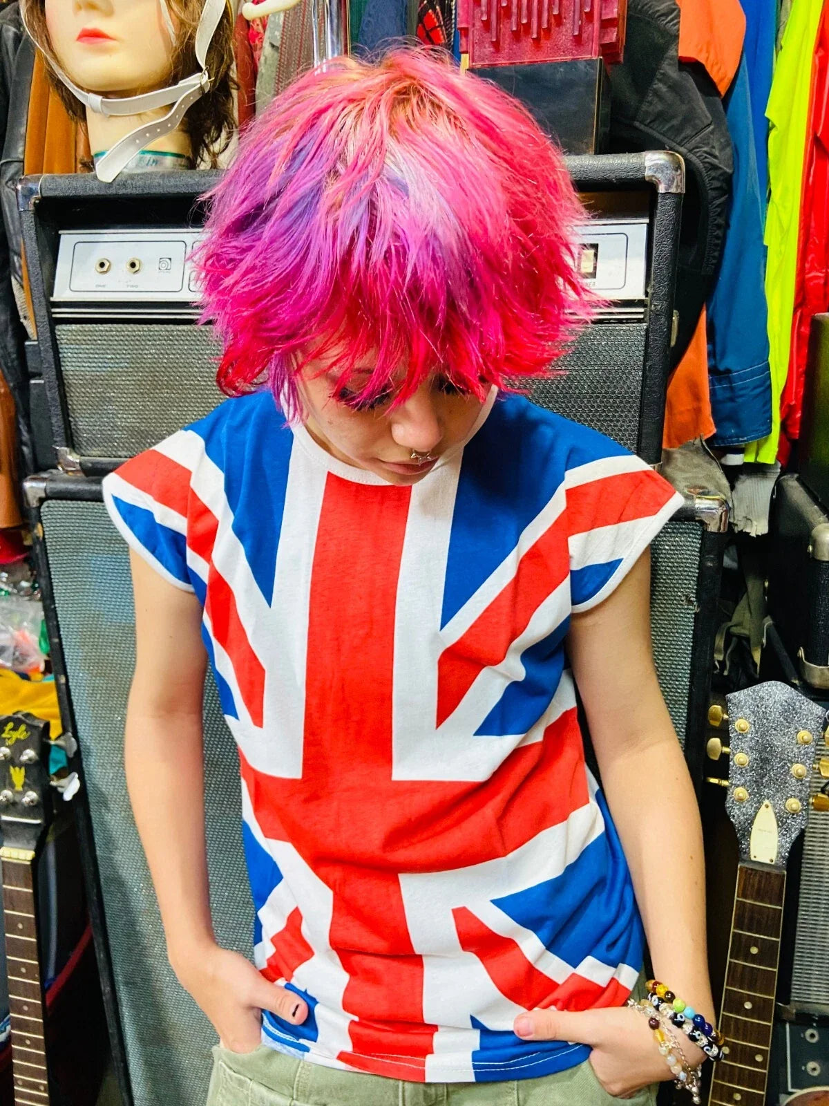 Vintage Rock Shirt UNION JACK 1980's Muscle T UK British Flag Unisex T-shirt, Sweatshirt, Hoodie, Long Sleeve Tee - T-Shirt, Sweatshirt, Hoodie