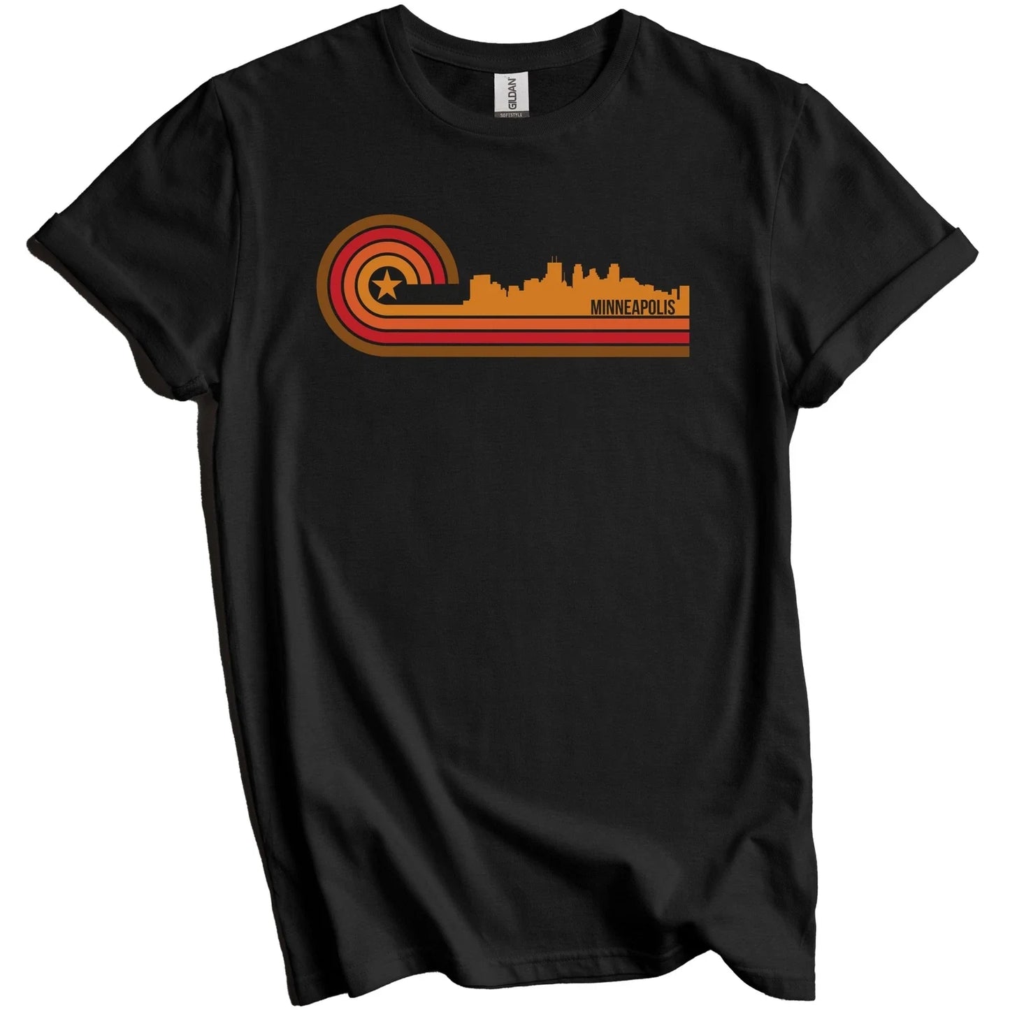 Retro Style Minneapolis Minnesota Skyline T-Shirt Unisex T-shirt, Sweatshirt, Hoodie, Long Sleeve Tee - T-Shirt, Sweatshirt, Hoodie