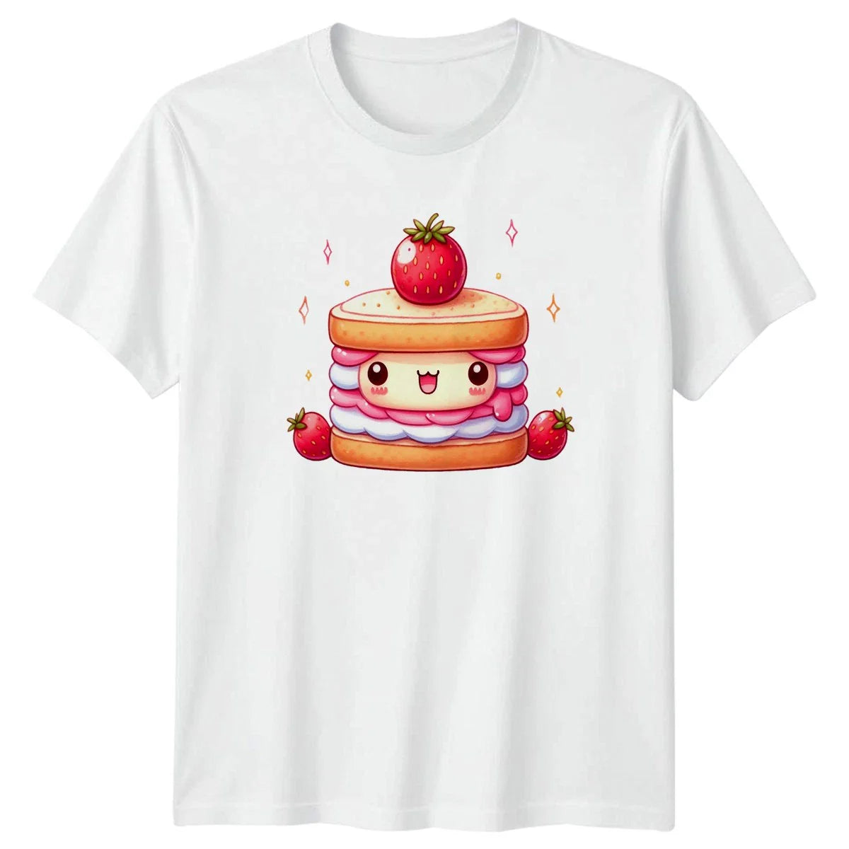 Sweet Kawaii Strawberry Cake Friend T-Shirt Strawberry Cake Dessert Birthday Unisex T-shirt, Sweatshirt, Hoodie, Long Sleeve Tee - T-Shirt, Sweatshirt, Hoodie