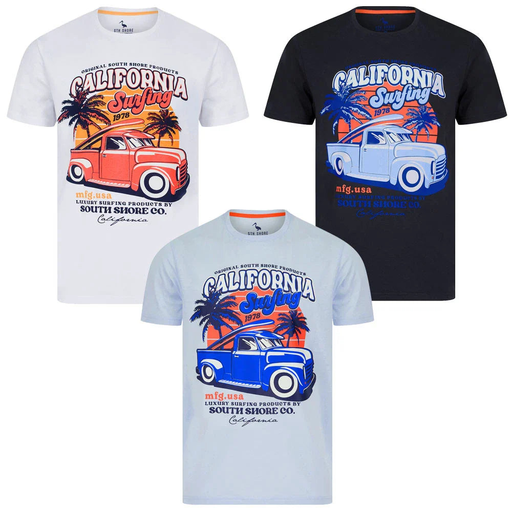 Men's Cotton T-Shirt Summer Vintage Retro Printed Surf Beach Holiday Tee Top Unisex T-shirt, Sweatshirt, Hoodie, Long Sleeve Tee - T-Shirt, Sweatshirt, Hoodie