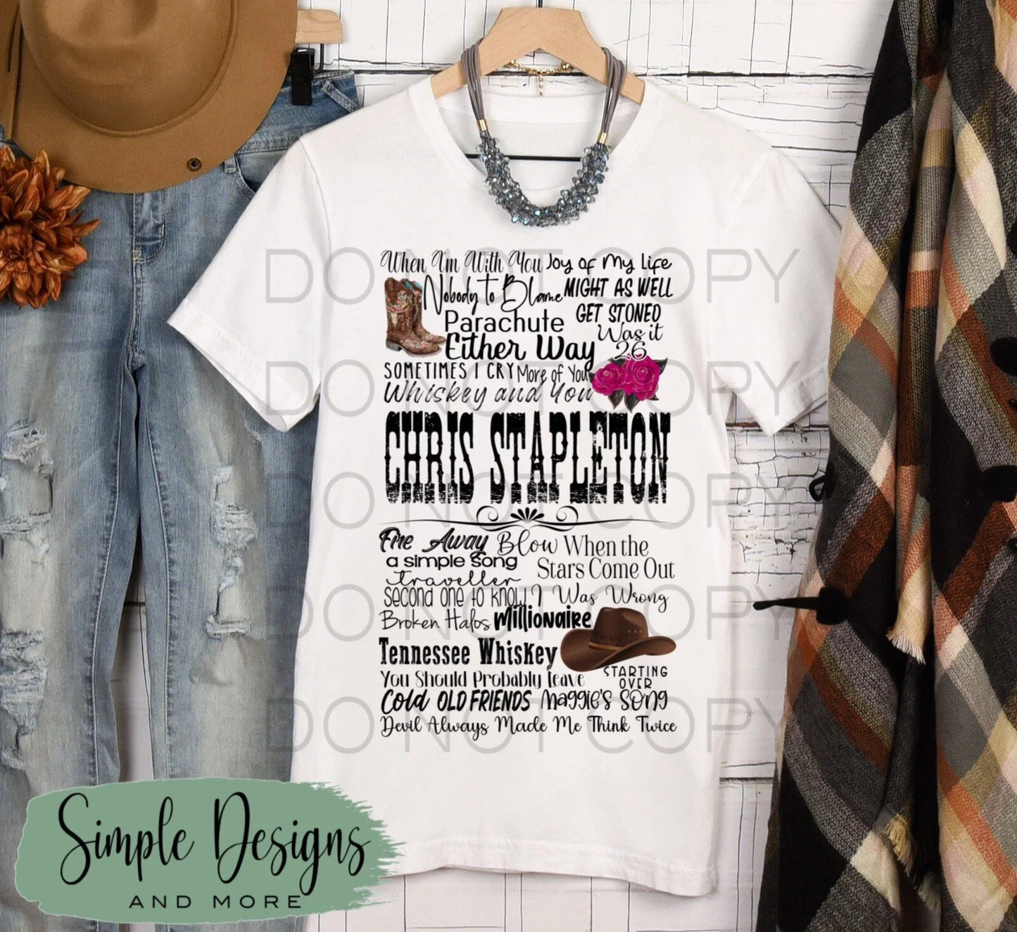 Chris Stapleton Song Titles Country Music Shirt, Custom T-shirt Unisex T-shirt, Sweatshirt, Hoodie, Long Sleeve Tee - T-Shirt, Sweatshirt, Hoodie
