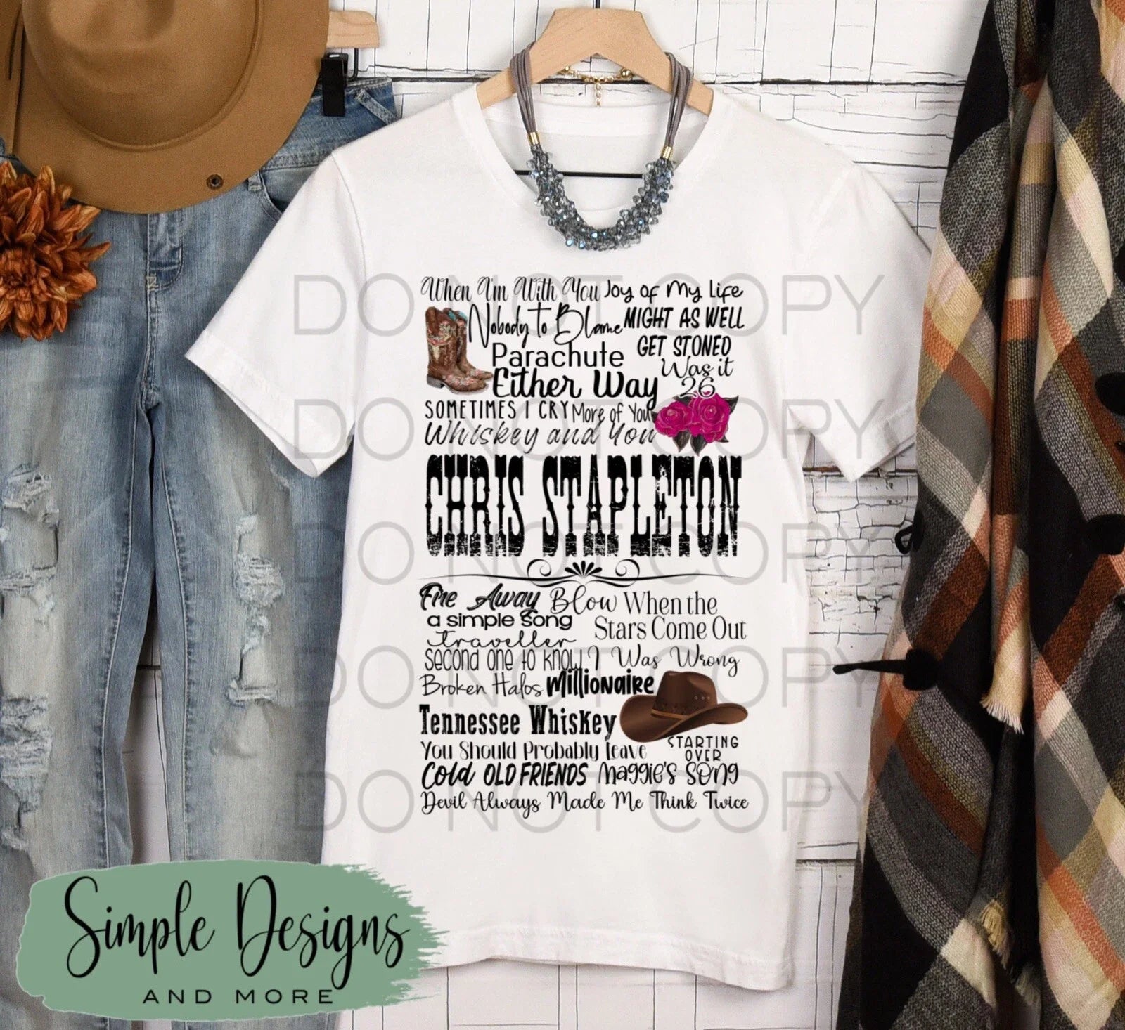 Chris Stapleton Song Titles Country Music Shirt, Custom T-shirt Unisex T-shirt, Sweatshirt, Hoodie, Long Sleeve Tee - T-Shirt, Sweatshirt, Hoodie