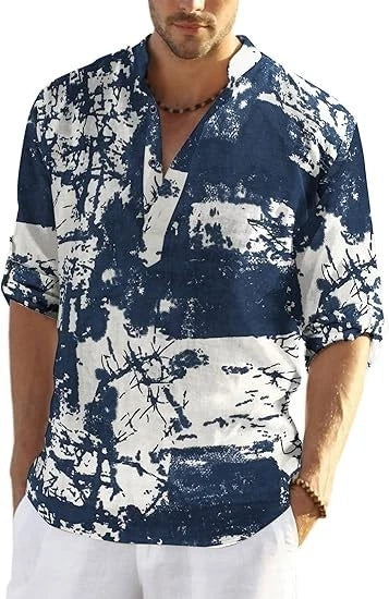 COOFANDY Men's Cotton Linen Henley T-Shirt Long Sleeve Hippie Casual Beach 2XL Unisex T-shirt, Sweatshirt, Hoodie, Long Sleeve Tee - T-Shirt, Sweatshirt, Hoodie