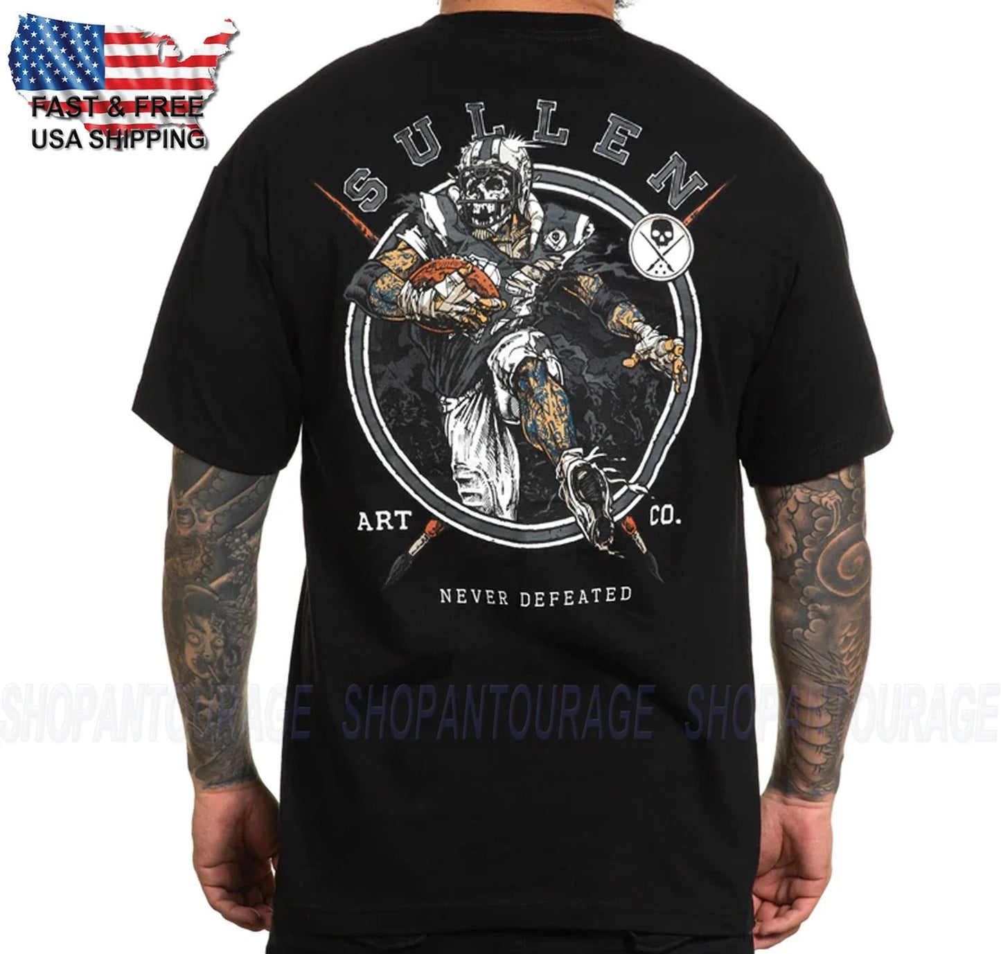 Sullen Art Collective Never Defeated Standard SCM5886 Short Sleeve Men`s T-shirt Unisex T-shirt, Sweatshirt, Hoodie, Long Sleeve Tee - T-Shirt, Sweatshirt, Hoodie