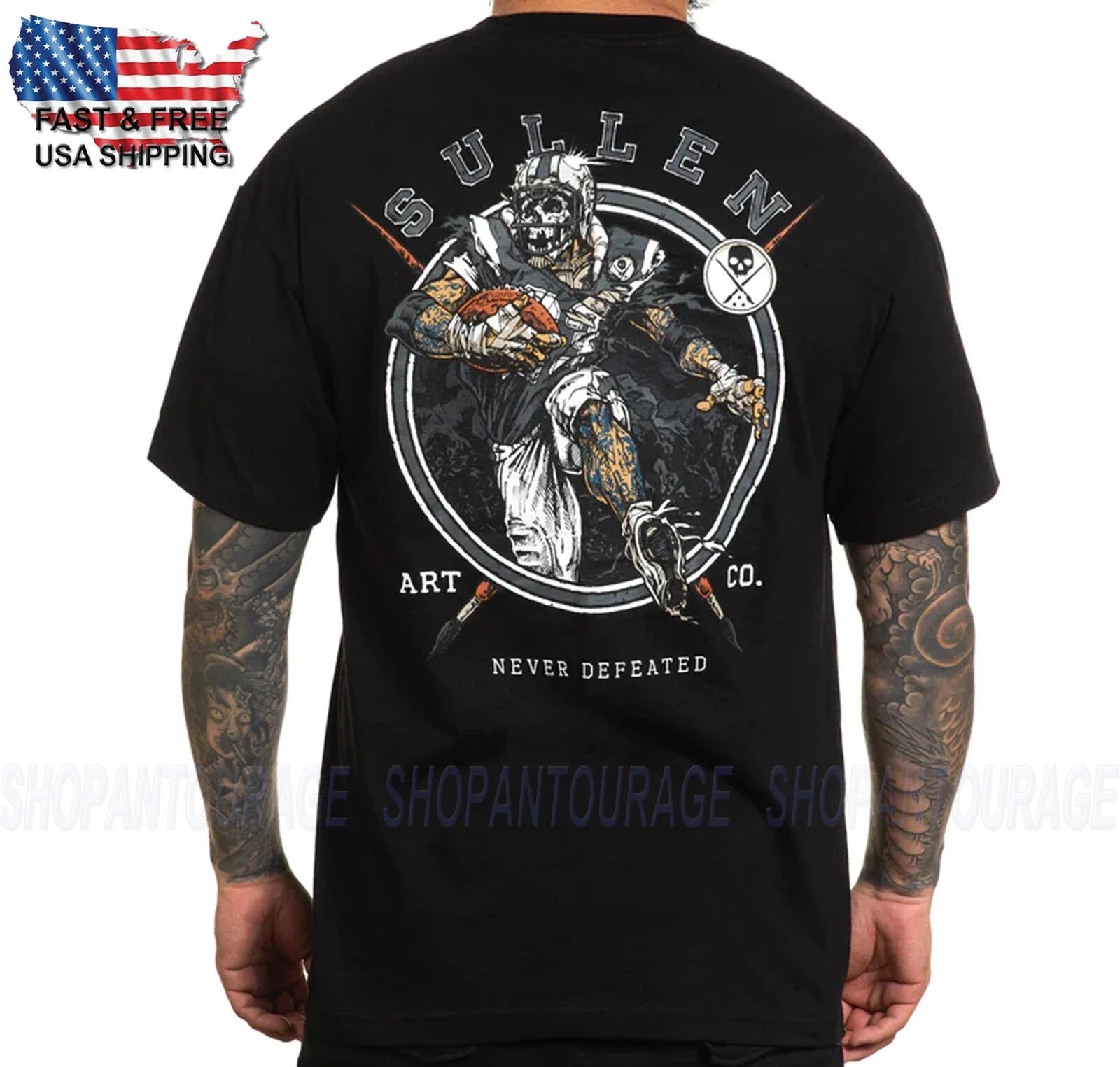 Sullen Art Collective Never Defeated Standard SCM5886 Short Sleeve Men`s T-shirt Unisex T-shirt, Sweatshirt, Hoodie, Long Sleeve Tee - T-Shirt, Sweatshirt, Hoodie