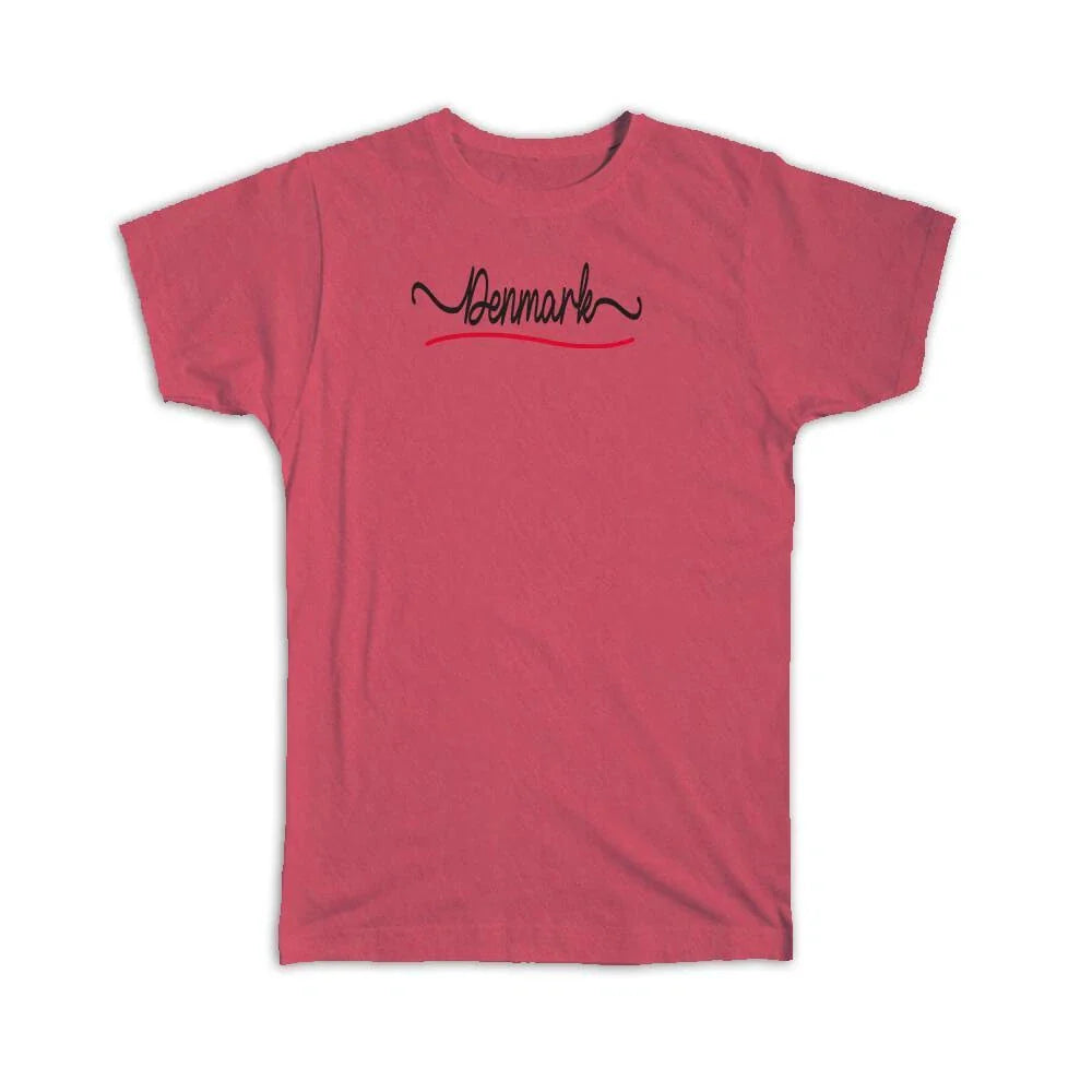 Gift T-Shirt : Denmark Flag Colors Danish Travel Expat Country Minimalist Unisex T-shirt, Sweatshirt, Hoodie, Long Sleeve Tee - T-Shirt, Sweatshirt, Hoodie