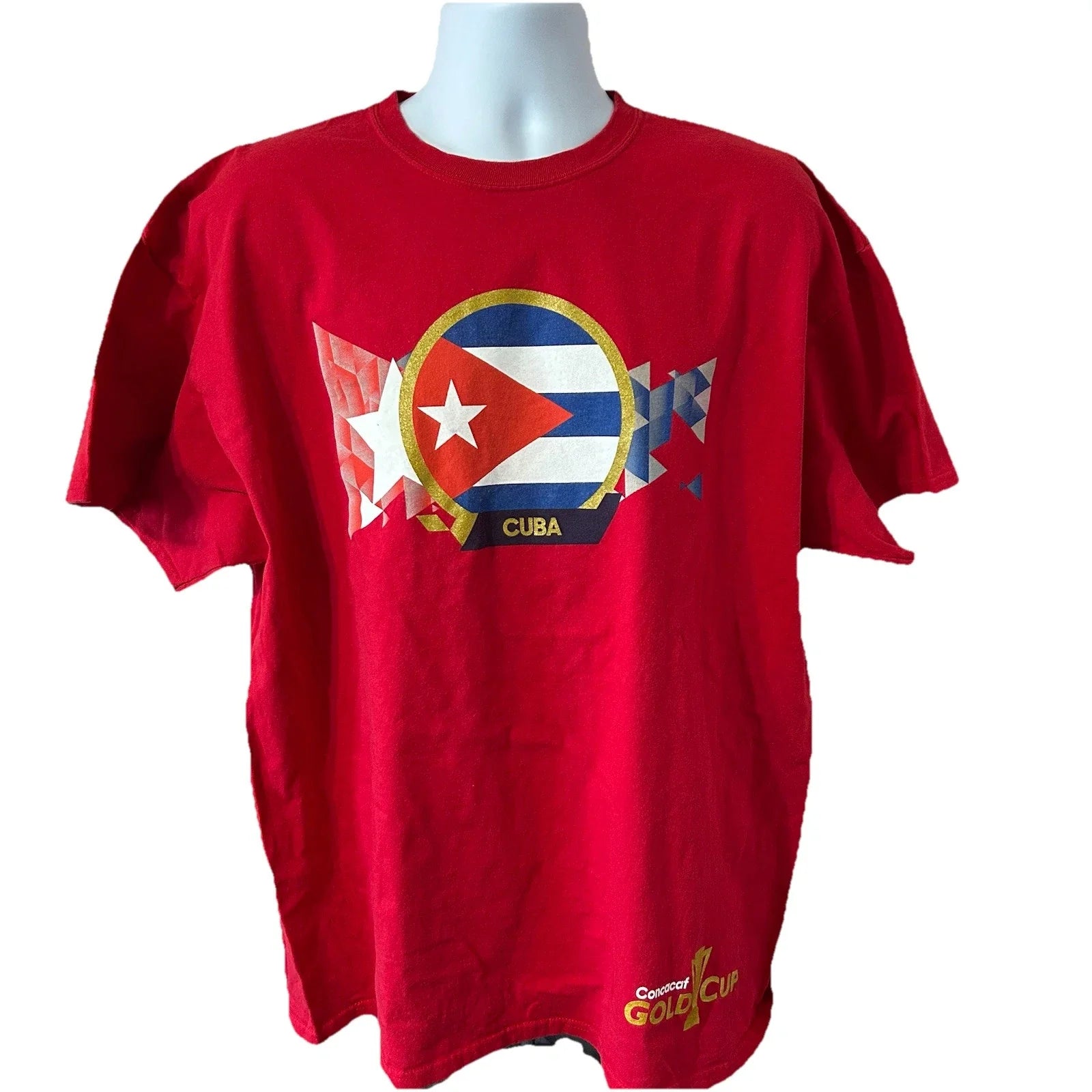 Cuba Soccer National Team Gold Cup Shirt Men 2XL Red Short Sleeve Cuban Flag Unisex T-shirt, Sweatshirt, Hoodie, Long Sleeve Tee - T-Shirt, Sweatshirt, Hoodie