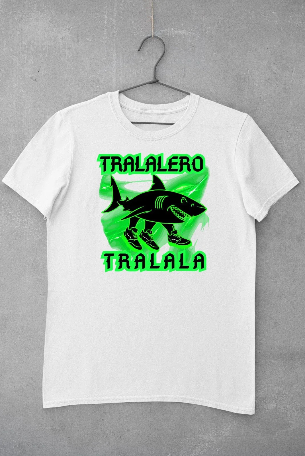 Tralalero Tralala Shark Italian Brainrot Meme Printed Cotton T-shirt Top Tee Unisex T-shirt, Sweatshirt, Hoodie, Long Sleeve Tee - T-Shirt, Sweatshirt, Hoodie