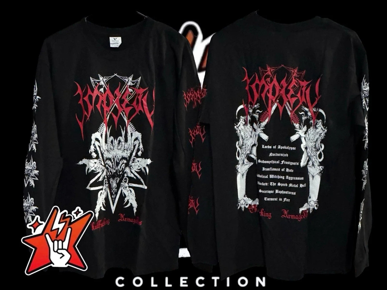 Impiety Exclusive T-Shirt New Short & Long Sleeve Sarcofago Blasphemy Conqueror Unisex T-shirt, Sweatshirt, Hoodie, Long Sleeve Tee - T-Shirt, Sweatshirt, Hoodie