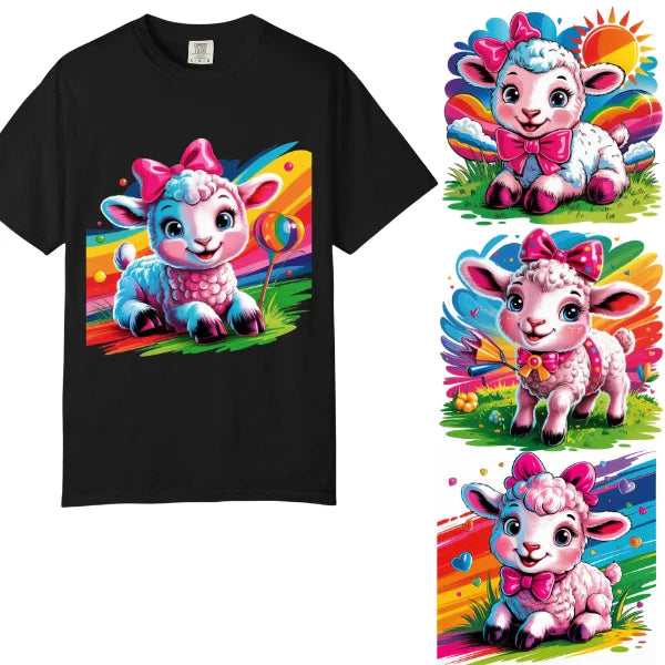 Cute Kawaii Sheep Rainbow T-Shirt, Comfort Colors T Shirt, Unisex Streetwear Tee Unisex T-shirt, Sweatshirt, Hoodie, Long Sleeve Tee - T-Shirt, Sweatshirt, Hoodie