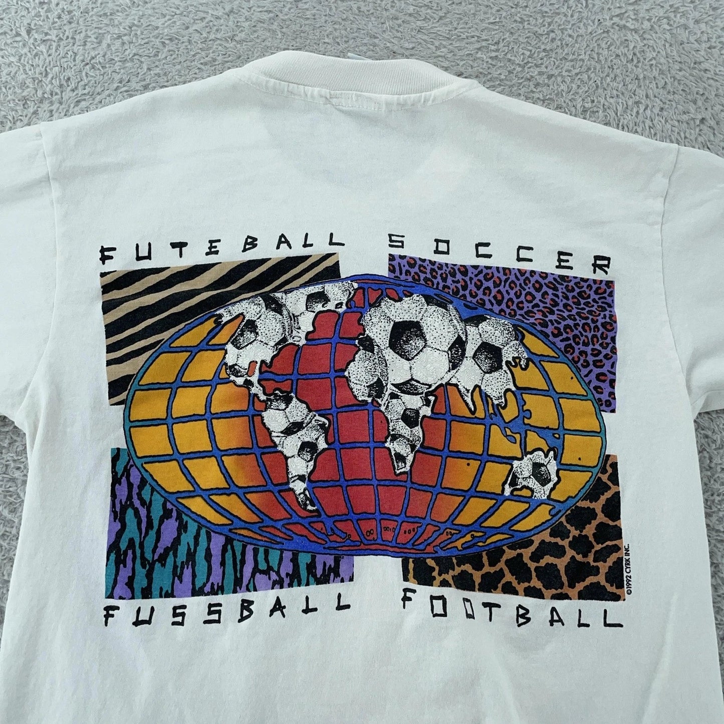 Vintage CYRK Sport Soccer Football World Shirt Mens XS White USA Riunite 90s Unisex T-shirt, Sweatshirt, Hoodie, Long Sleeve Tee - T-Shirt, Sweatshirt, Hoodie
