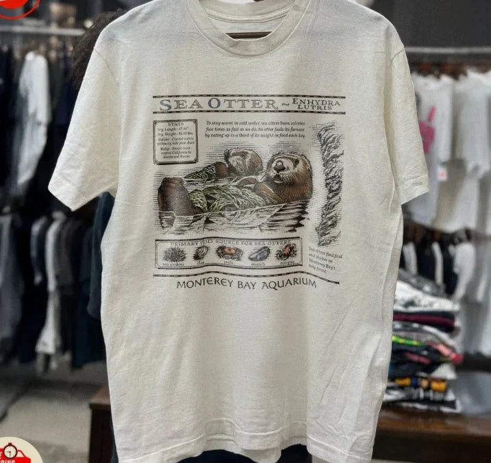 Vintage Sea Otters Monterey Bay Aquarium T Shirt Unisex T-shirt, Sweatshirt, Hoodie, Long Sleeve Tee - T-Shirt, Sweatshirt, Hoodie