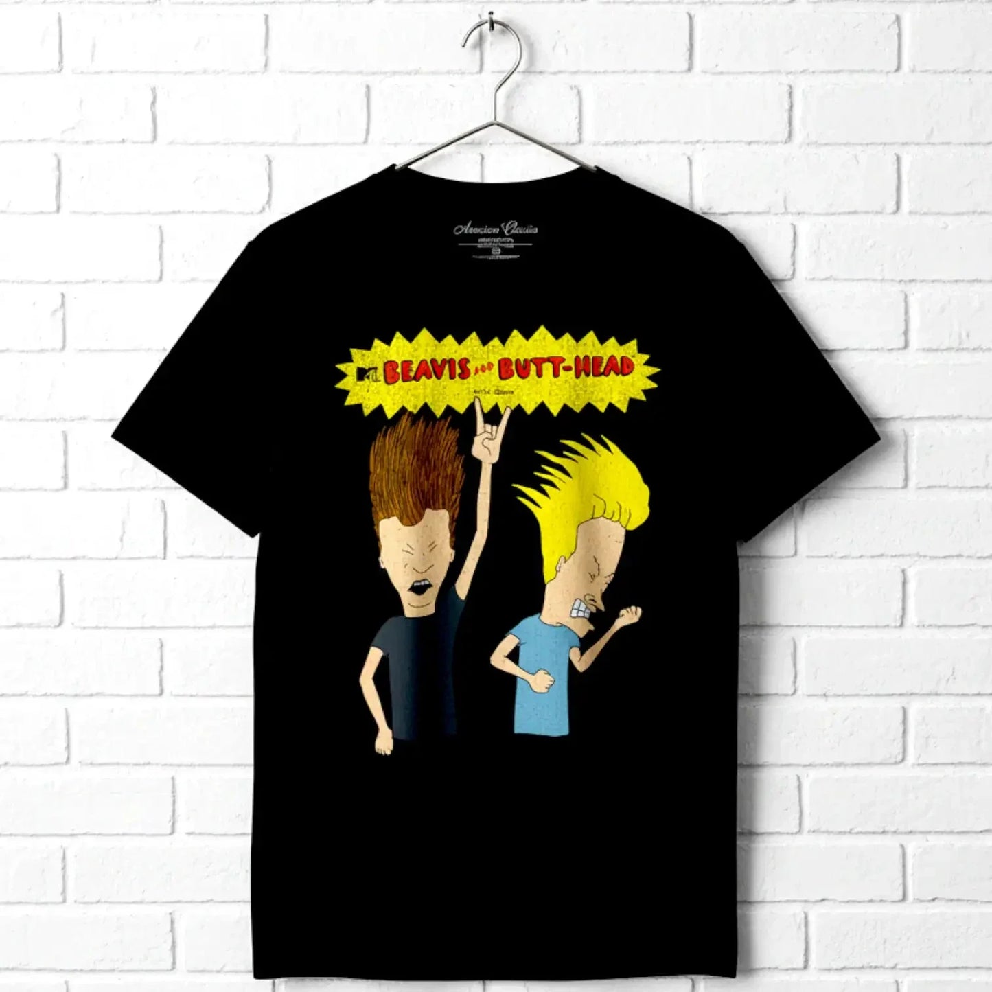 Beavis and Butthead Rockin Out to Heavy Metal Men's T Shirt Air Guitar Hair Unisex T-shirt, Sweatshirt, Hoodie, Long Sleeve Tee - T-Shirt, Sweatshirt, Hoodie