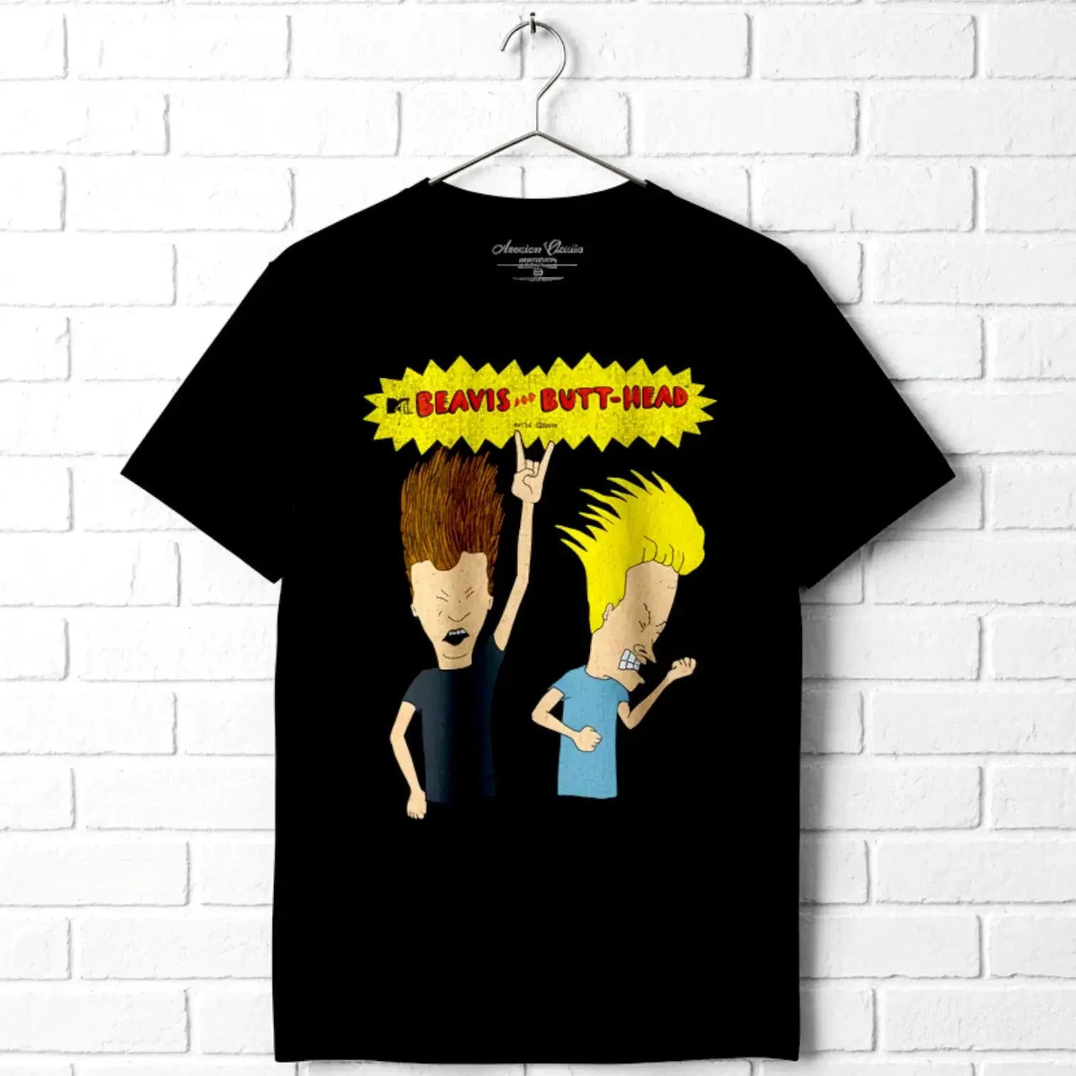 Beavis and Butthead Rockin Out to Heavy Metal Men's T Shirt Air Guitar Hair Unisex T-shirt, Sweatshirt, Hoodie, Long Sleeve Tee - T-Shirt, Sweatshirt, Hoodie