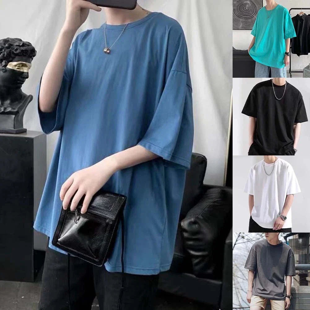 For Daily Wear Men's Oversized Tee 96%Polyester+4%Spandex Breathable Fabric Unisex T-shirt, Sweatshirt, Hoodie, Long Sleeve Tee - T-Shirt, Sweatshirt, Hoodie