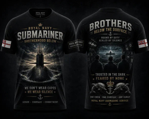 Royal Navy Brotherhood Below Submarine Shirt Veteran Pride Tee Unisex T-shirt, Sweatshirt, Hoodie, Long Sleeve Tee - T-Shirt, Sweatshirt, Hoodie