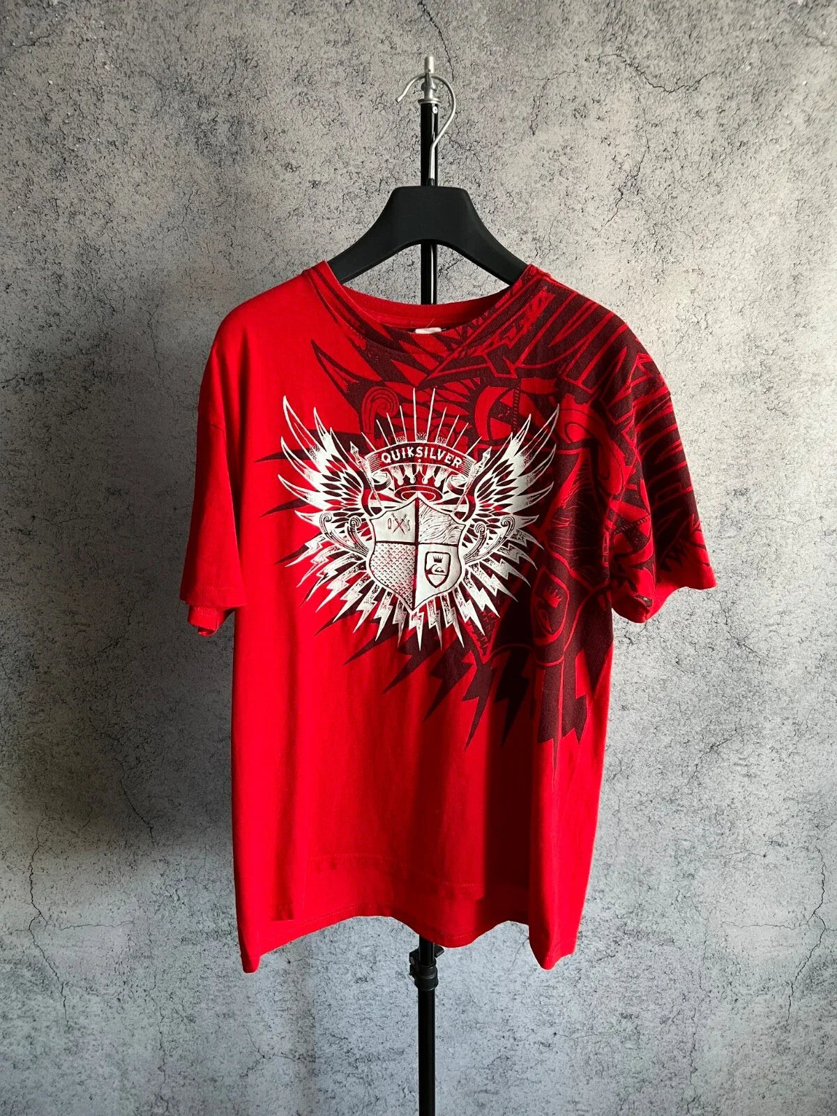 Quiksilver Mens T-Shirt Red size M Made in Mexico Printed Y2K Tee Unisex T-shirt, Sweatshirt, Hoodie, Long Sleeve Tee - T-Shirt, Sweatshirt, Hoodie