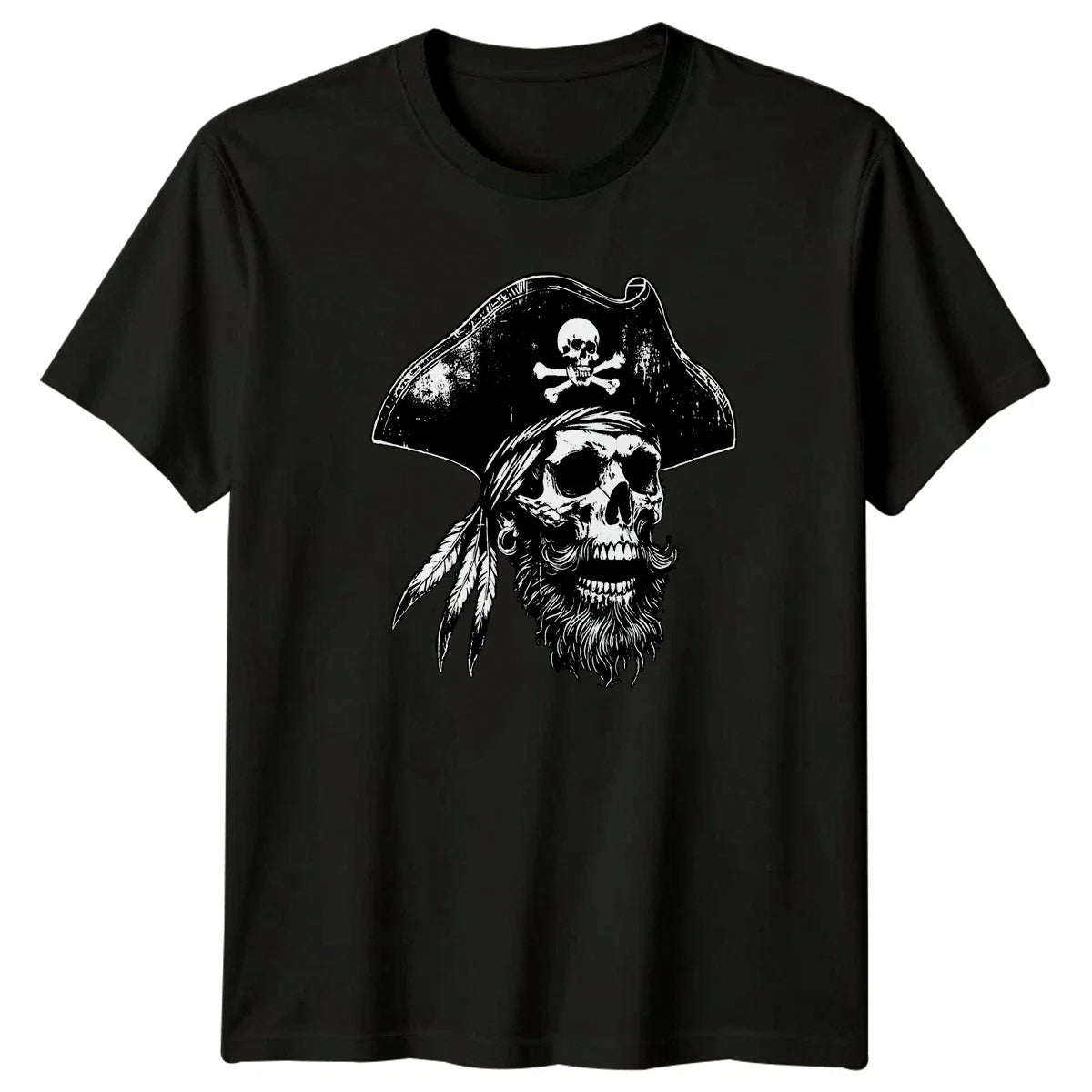 Pirate Skull Head Mens T-Shirt Pirate Gift For Him Unisex T-shirt, Sweatshirt, Hoodie, Long Sleeve Tee - T-Shirt, Sweatshirt, Hoodie