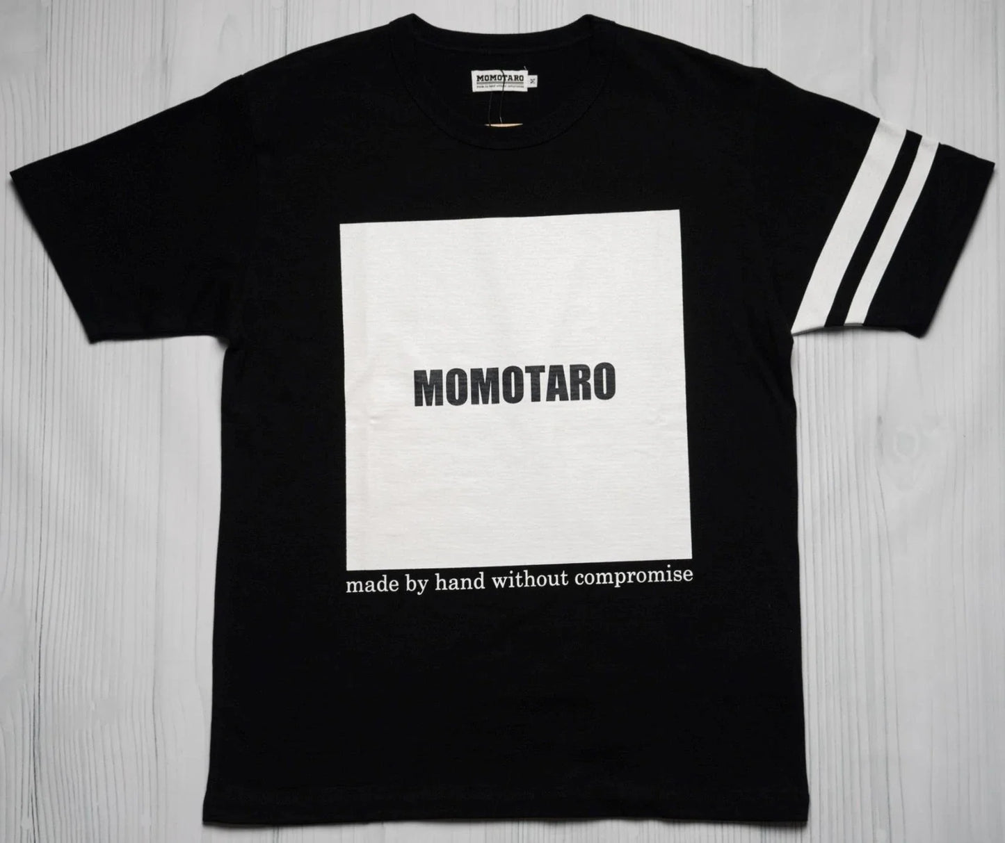 Momotaro $90 NWT Momotaro Black White Cotton Box Logo T-Shirt 07-135 L Unisex T-shirt, Sweatshirt, Hoodie, Long Sleeve Tee - T-Shirt, Sweatshirt, Hoodie