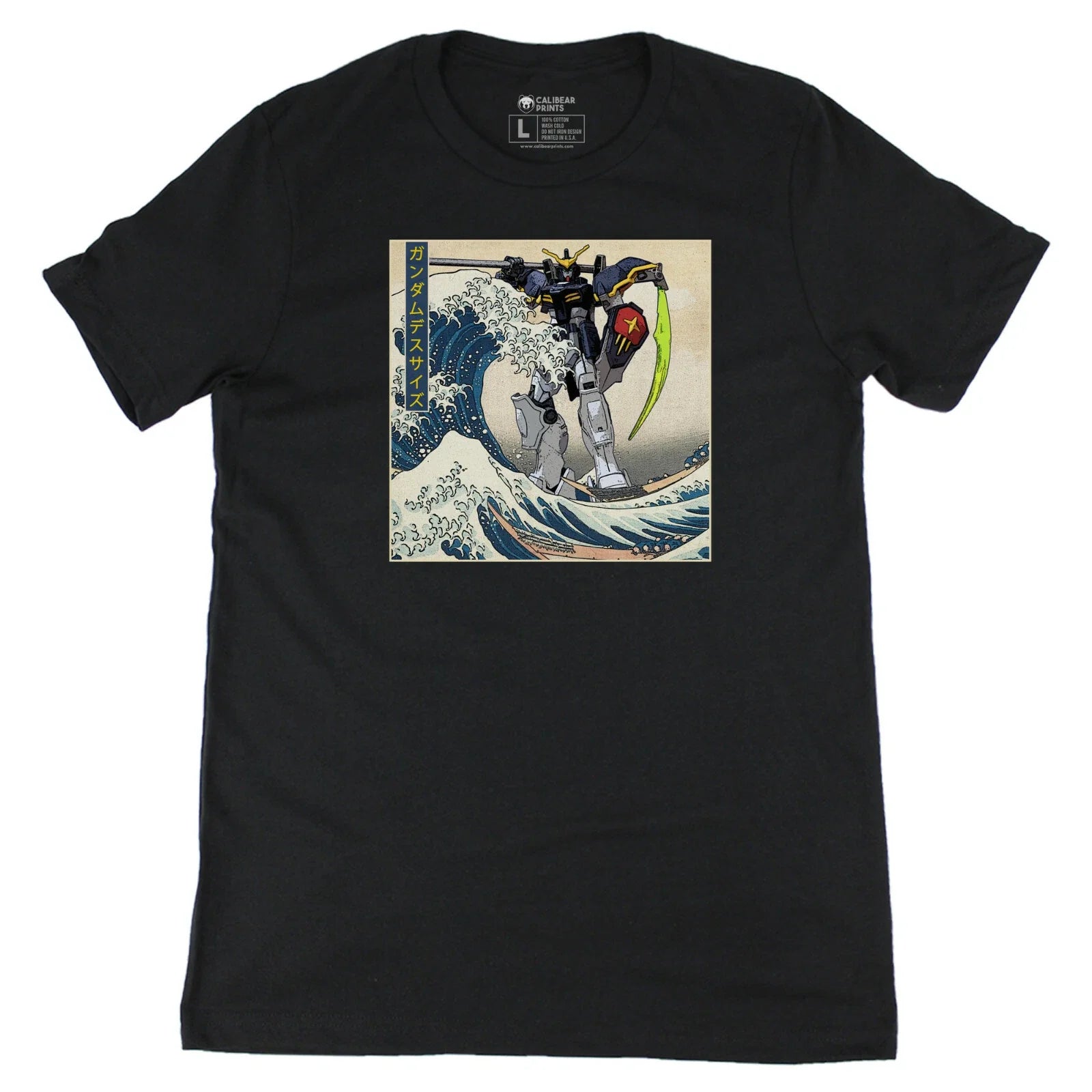 Gundam Deathscythe in the Great Wave off Kanagawa Anime Graphic Art T-Shirt Unisex T-shirt, Sweatshirt, Hoodie, Long Sleeve Tee - T-Shirt, Sweatshirt, Hoodie