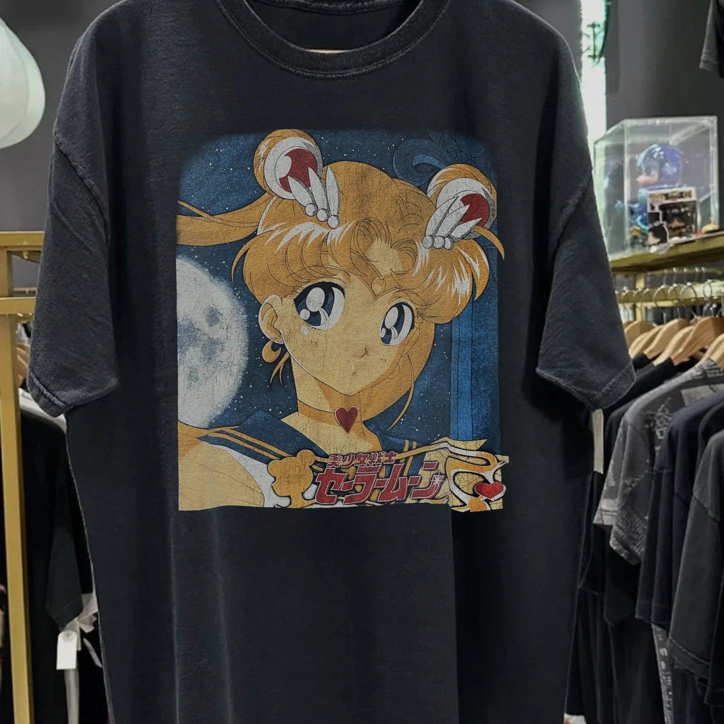 90s Sailor Moon Promo T-Shirt Black XXL Unisex T-shirt, Sweatshirt, Hoodie, Long Sleeve Tee - T-Shirt, Sweatshirt, Hoodie