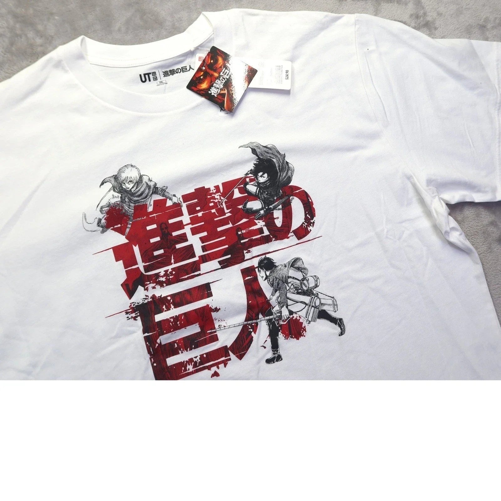 Attack on Titan T-Shirt Men's Uniqlo UT Graphic Anime 2XL Eren Mikasa Armin NWT Unisex T-shirt, Sweatshirt, Hoodie, Long Sleeve Tee - T-Shirt, Sweatshirt, Hoodie