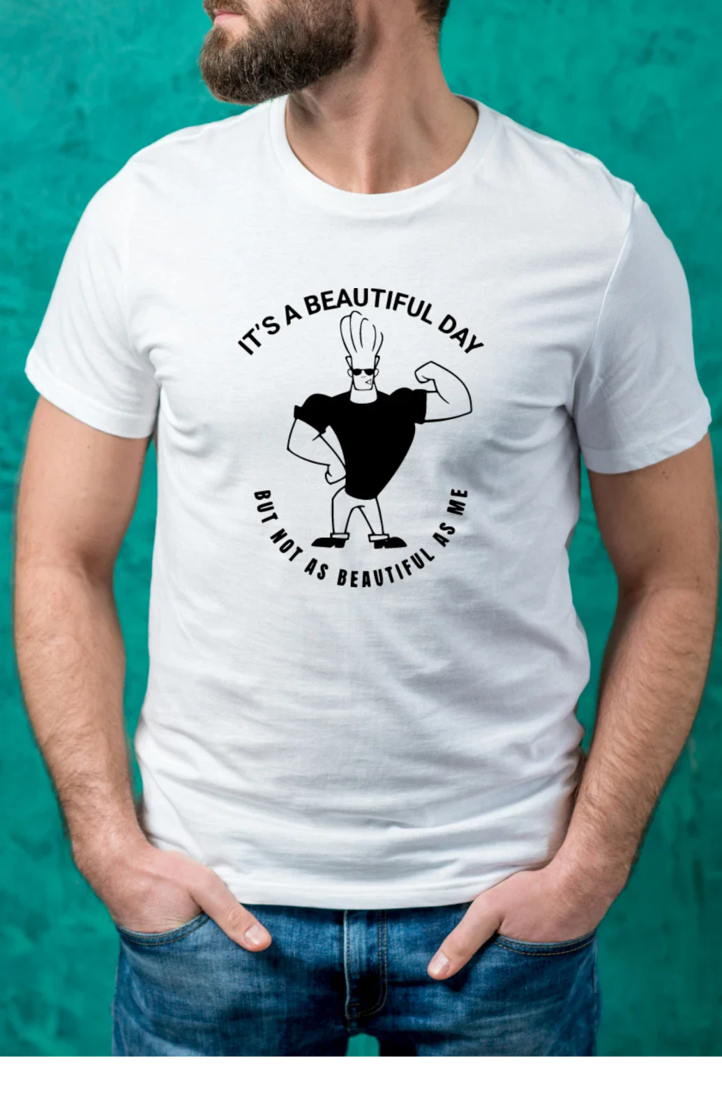 New Men Funny T-Shirt Johnny Bravo ITS A BEAUTIFUL DAY Top Cool Gifts For Men Unisex T-shirt, Sweatshirt, Hoodie, Long Sleeve Tee - T-Shirt, Sweatshirt, Hoodie