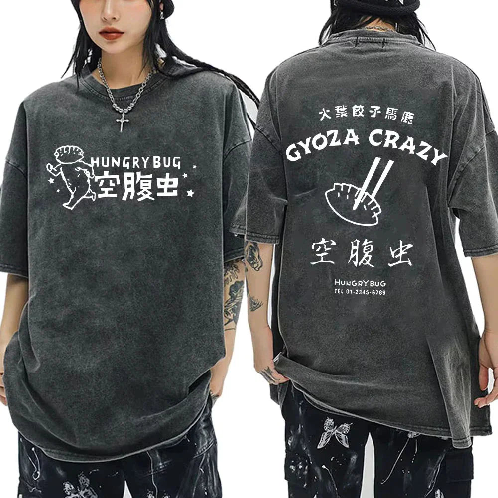 Unisex Dorohedoro Kaiman Shirt S-XXL Washed Black Y2K Anime Manga Graphic Tee Unisex T-shirt, Sweatshirt, Hoodie, Long Sleeve Tee - T-Shirt, Sweatshirt, Hoodie