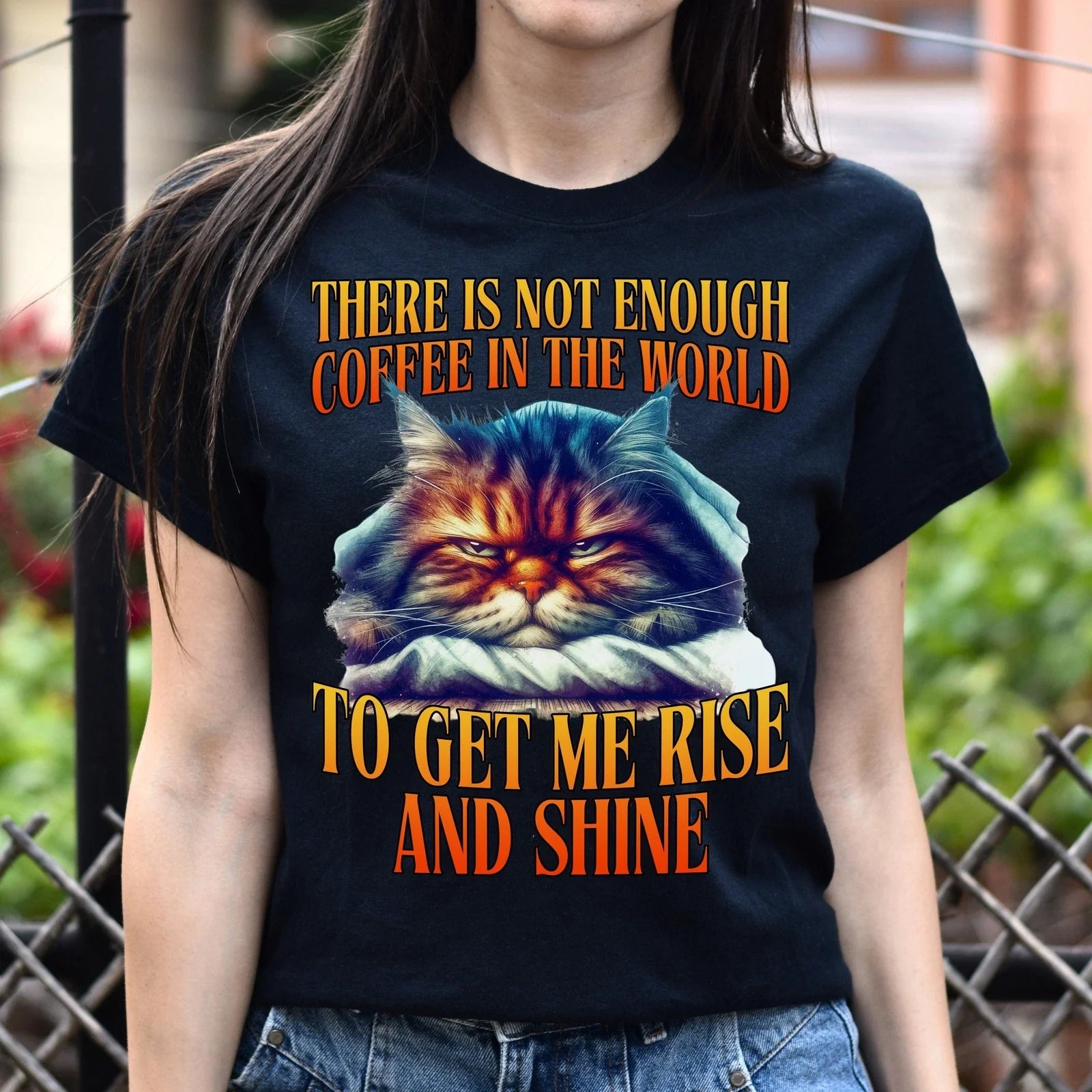 Humorous grumpy cat coffee lover T-Shirt cat meme Unisex tee Black Navy Dark Hea Unisex T-shirt, Sweatshirt, Hoodie, Long Sleeve Tee - T-Shirt, Sweatshirt, Hoodie