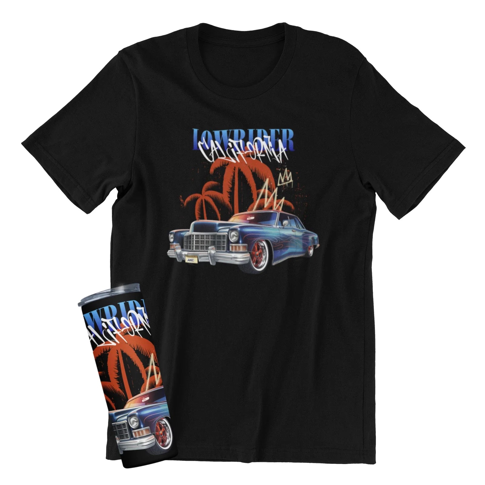 California Lowrider Custom T-Shirt and Tumbler Gift Set, Vintage Car Theme Unisex T-shirt, Sweatshirt, Hoodie, Long Sleeve Tee - T-Shirt, Sweatshirt, Hoodie