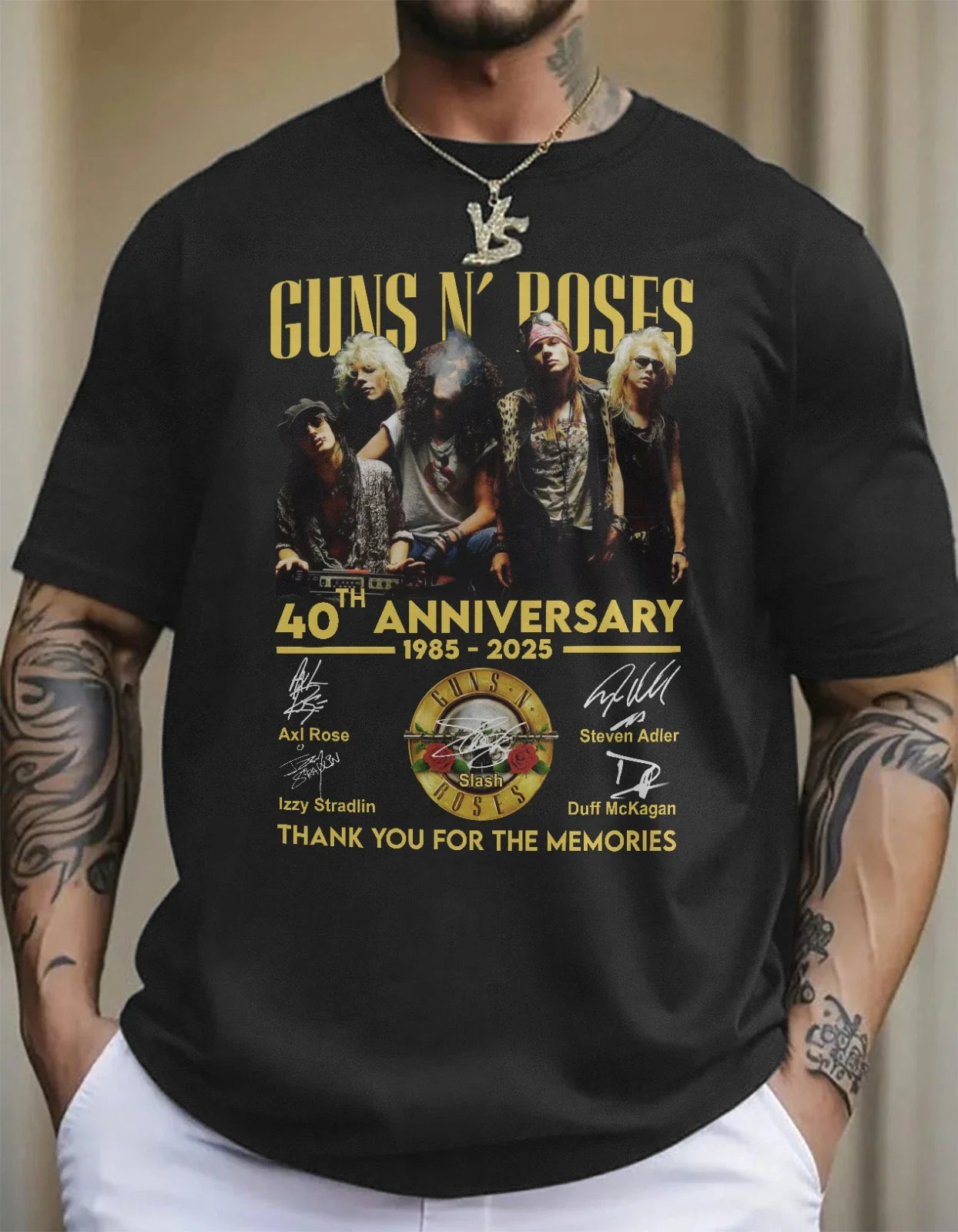 guns and roses 40th anniversary vintage shirt 1985 2025 men shirt Unisex T-shirt, Sweatshirt, Hoodie, Long Sleeve Tee - T-Shirt, Sweatshirt, Hoodie