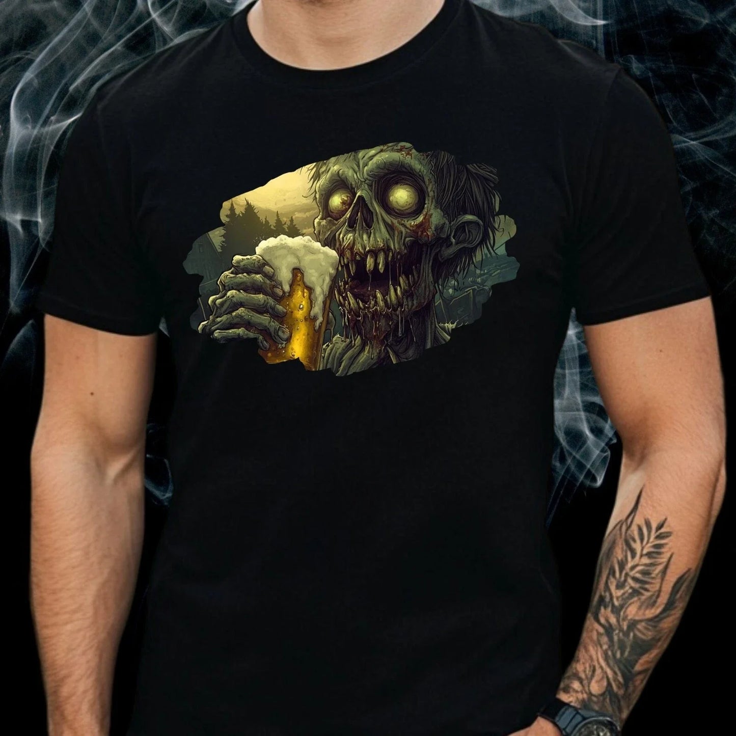 Mens Zombie Beer Print Cotton T-Shirt Size XS to 5XL Unisex T-shirt, Sweatshirt, Hoodie, Long Sleeve Tee - T-Shirt, Sweatshirt, Hoodie