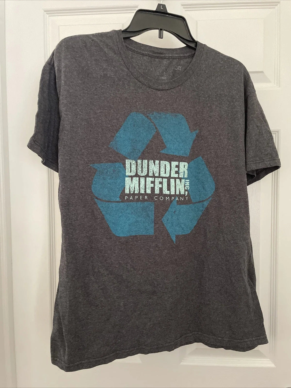 dunder mifflin t shirt Large Gray Unisex T-shirt, Sweatshirt, Hoodie, Long Sleeve Tee - T-Shirt, Sweatshirt, Hoodie