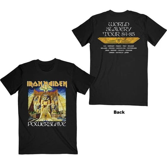 Iron Maiden Powerslave World Slavery Tour T-shirt Double Sided Unisex T-shirt, Sweatshirt, Hoodie, Long Sleeve Tee - T-Shirt, Sweatshirt, Hoodie