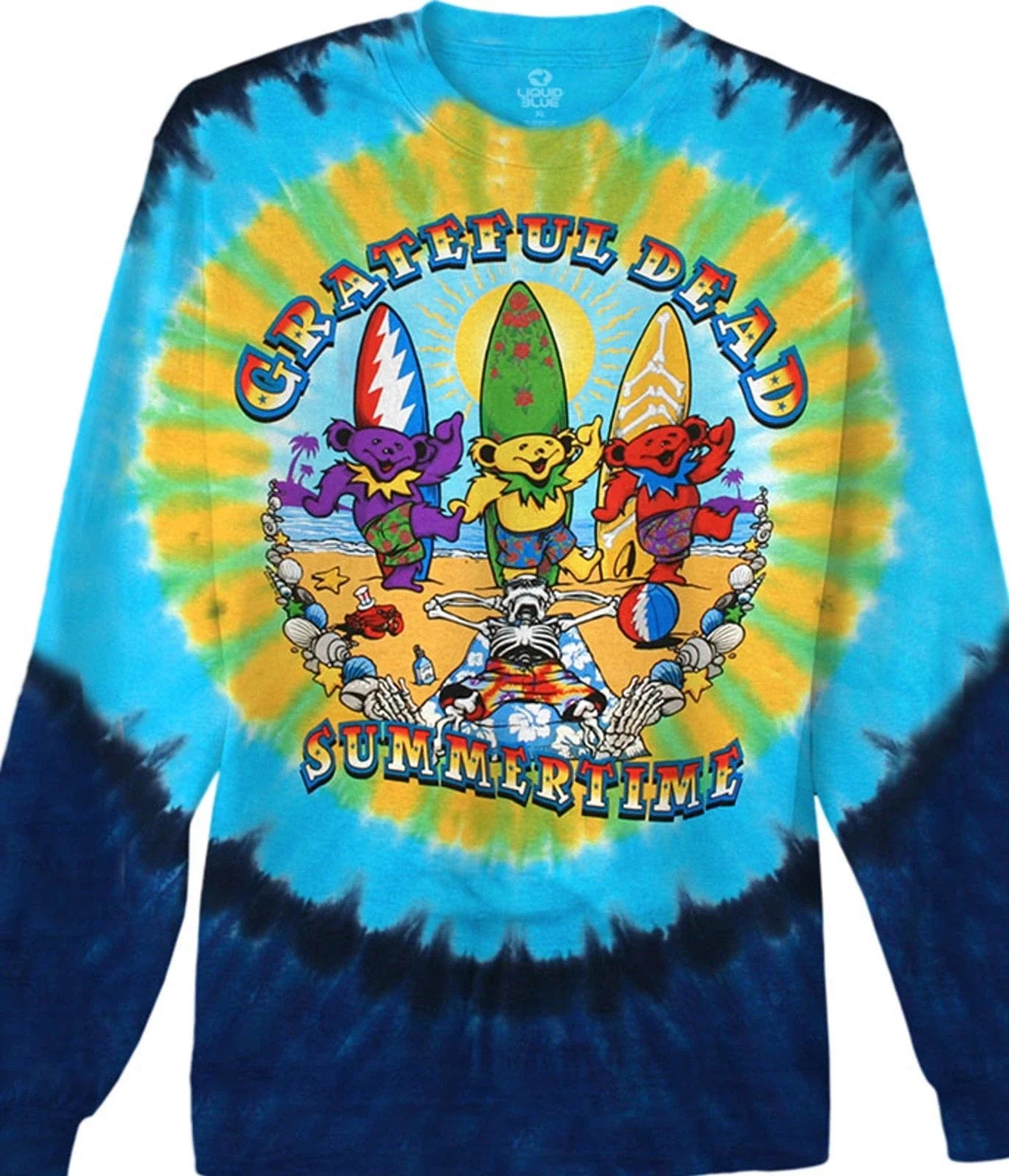 GRATEFUL DEAD-BEACH BEAR BINGO-Summer-2 SD Long Sleeve TIE DYE T-SHIRT M-L-XL-2X Unisex T-shirt, Sweatshirt, Hoodie, Long Sleeve Tee - T-Shirt, Sweatshirt, Hoodie