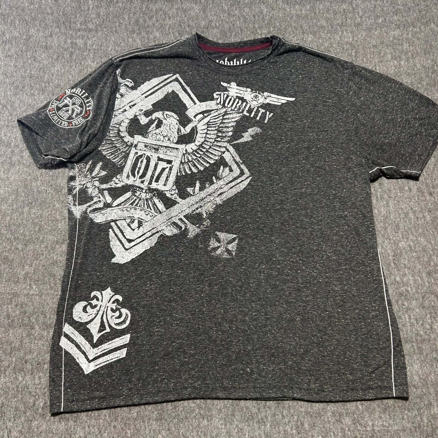 Nobility Mens Shirt Grey XX-LargeAll Over Graphic Eagle Embroidered 2XL Y2K Unisex T-shirt, Sweatshirt, Hoodie, Long Sleeve Tee - T-Shirt, Sweatshirt, Hoodie