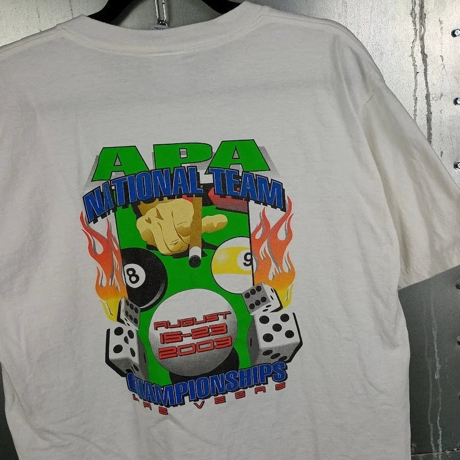 APA Pool Billiards Vintage Y2K Las Vegas Dice T-Shirt Large Flame Graphic Grunge Unisex T-shirt, Sweatshirt, Hoodie, Long Sleeve Tee - T-Shirt, Sweatshirt, Hoodie