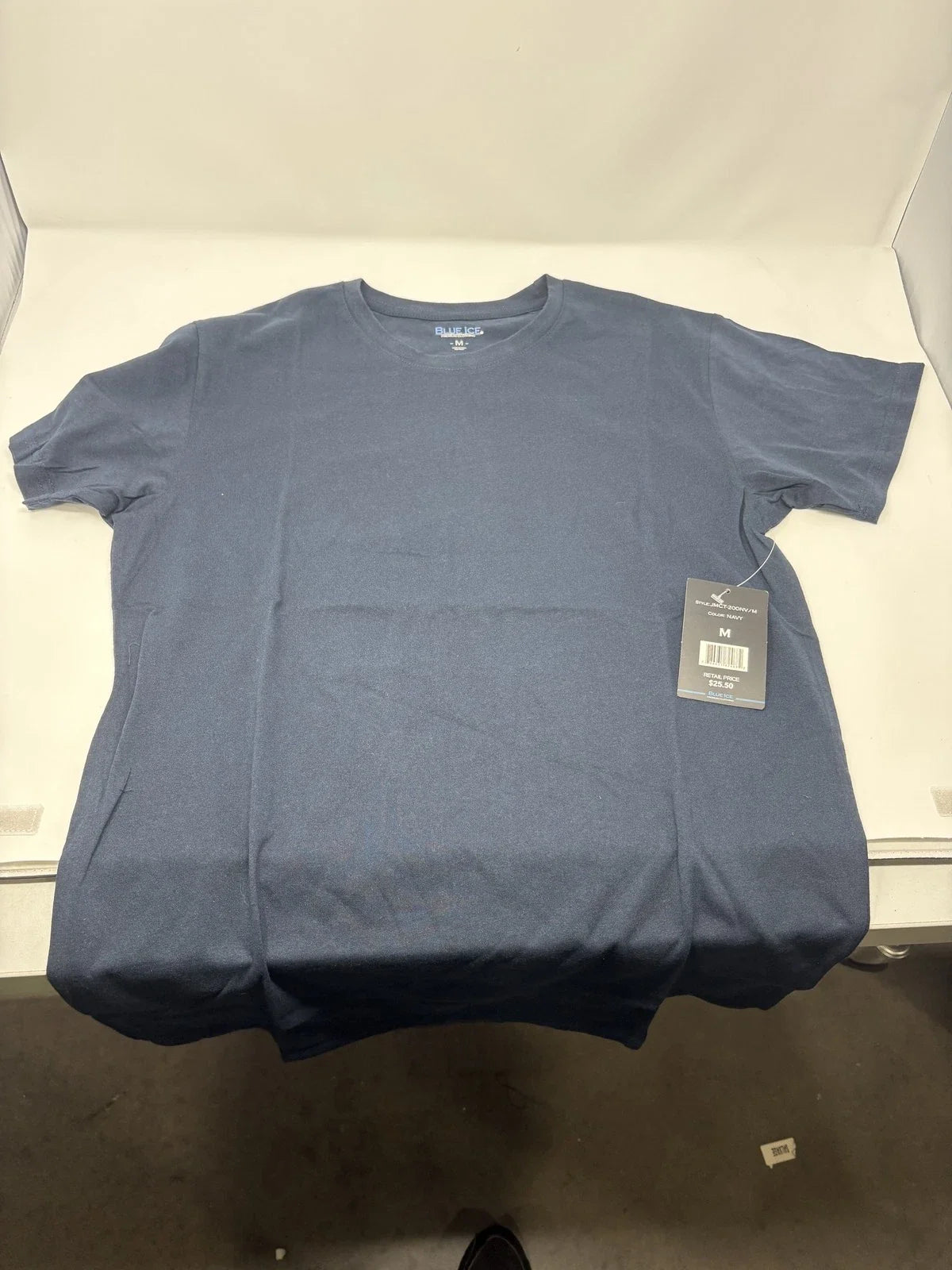 BLUE ICE PREMIUM CLOTHING MEN'S SHORT SLEEVE CREW NECK T-SHIRT - SIZE: M - NAVY Unisex T-shirt, Sweatshirt, Hoodie, Long Sleeve Tee - T-Shirt, Sweatshirt, Hoodie